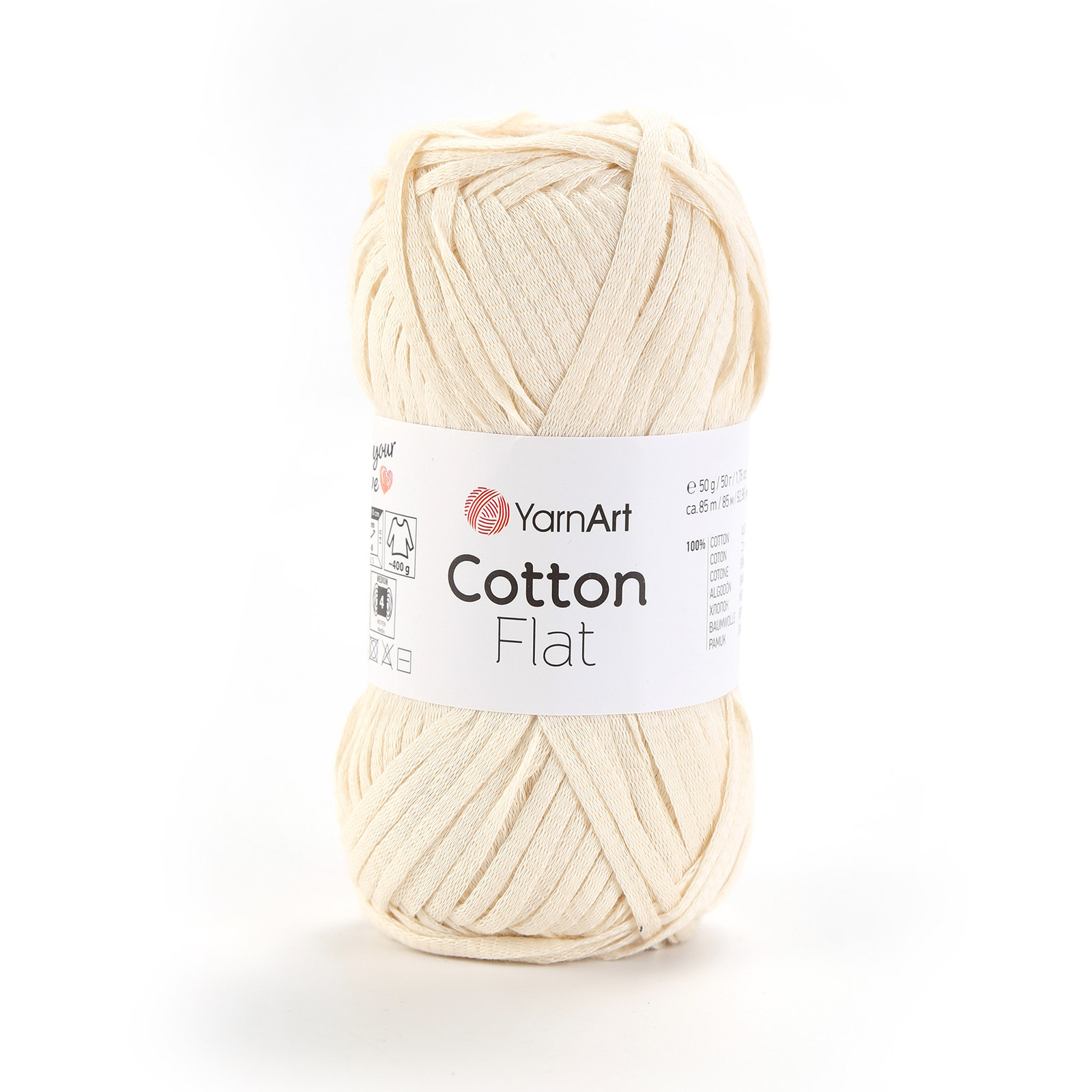 yarnart cotton flat - milk (6702) - 50gr (85mt) | 1pc