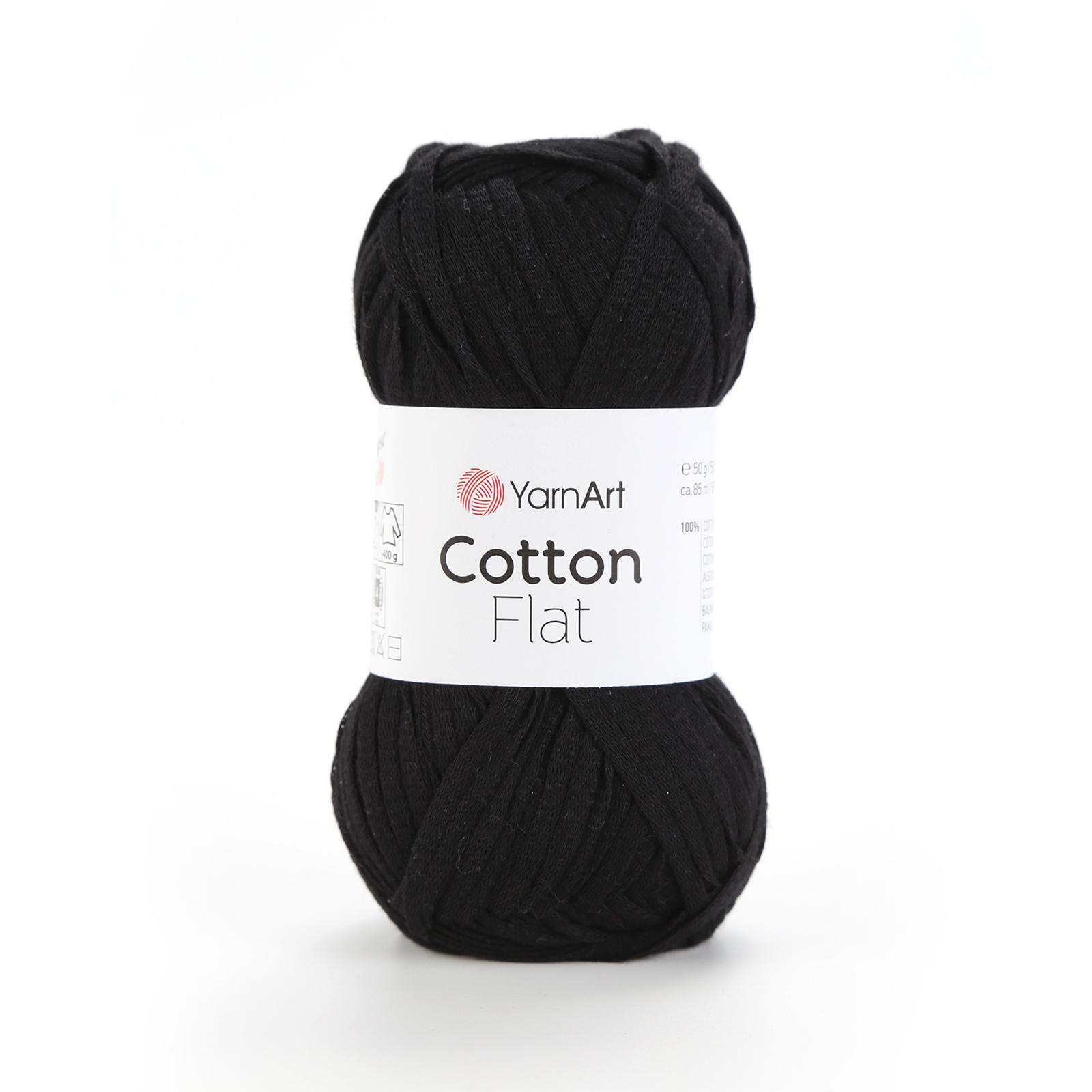 yarnart cotton flat - black (6739) - 50gr (85mt) | 1pc
