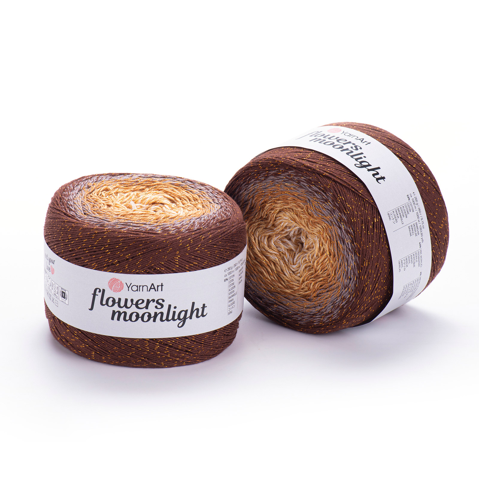 yarnart flowers moonlight - brown (3284) - 260gr (1000mt) | 1pc