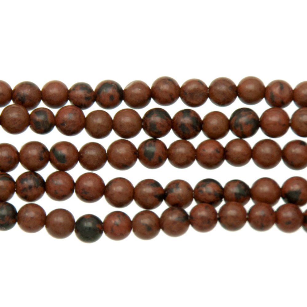 mahogany obsidian smooth round 4mm | 16-inch strand