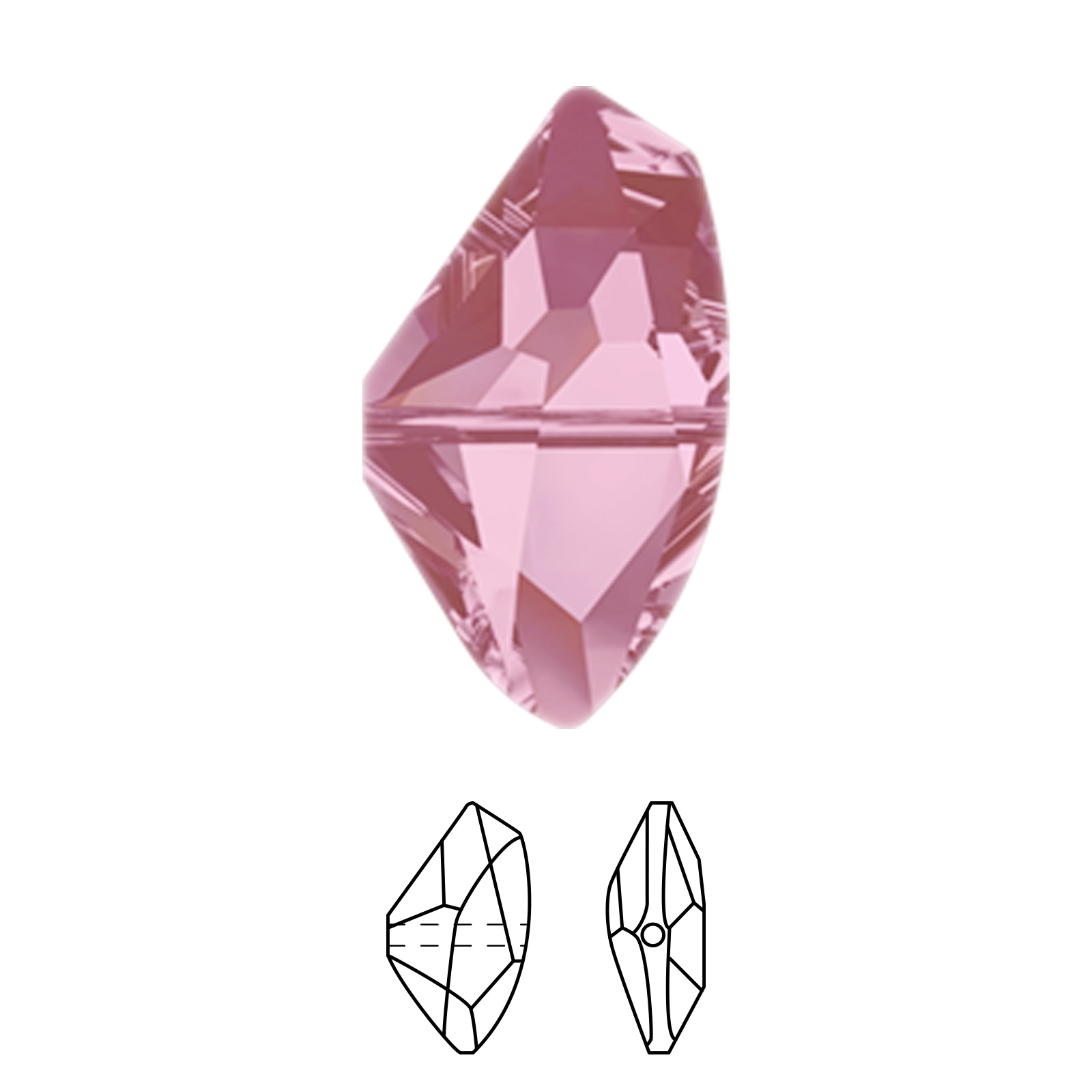 galactic (5556) crystal antique pink 19x11mm | 1st