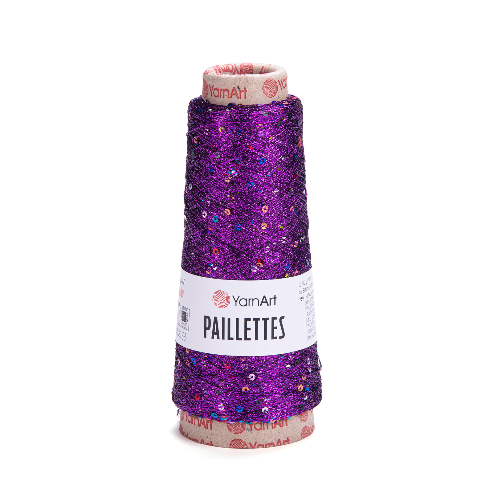 yarnart paillettes - purple (8009) - 50gr (800mt) | 1pc