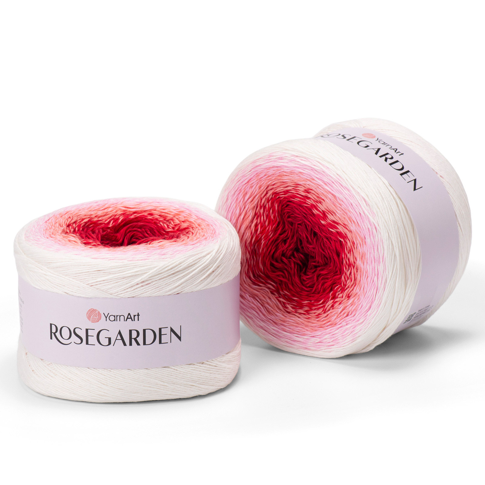 yarnart rosegarden - white/red (304) - 250gr (1000mt) | 1pc