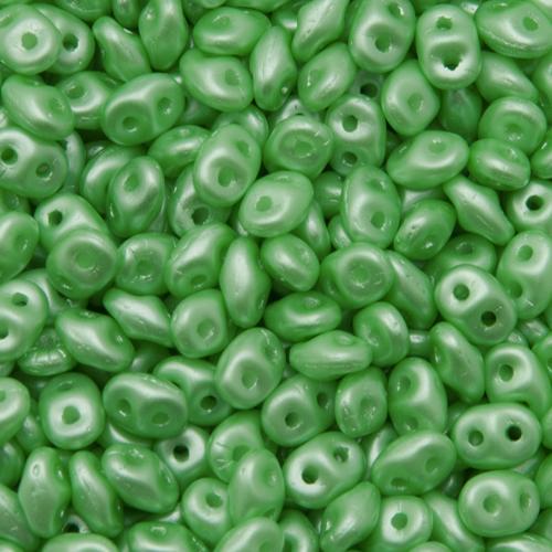 superduo perlen 5x2,5mm pastel light green/crystal | 10gr