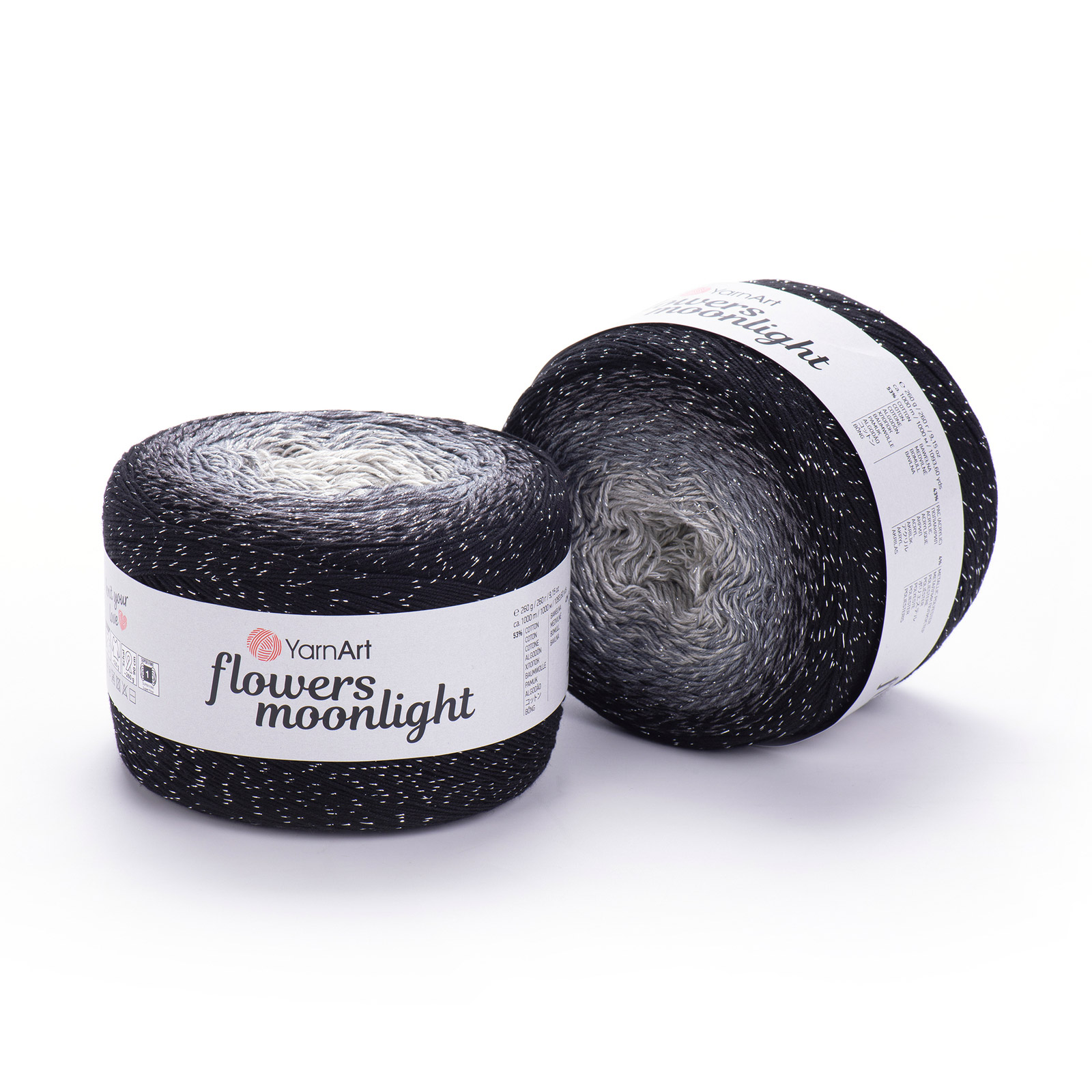 yarnart flowers moonlight - charcoal (3253) - 260gr (1000mt) | 1pc
