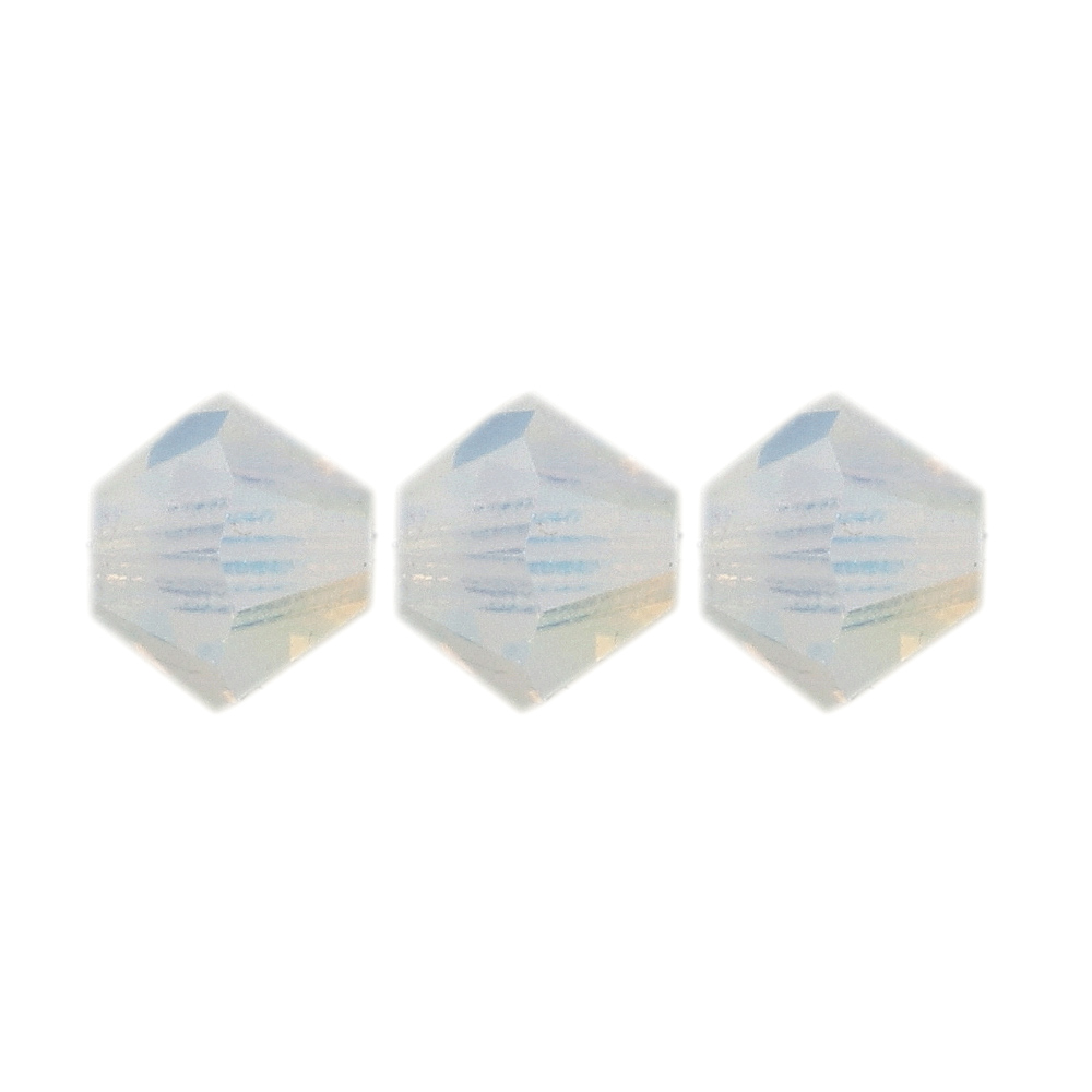 bicone preciosa white opal glitter 4mm | 40pc