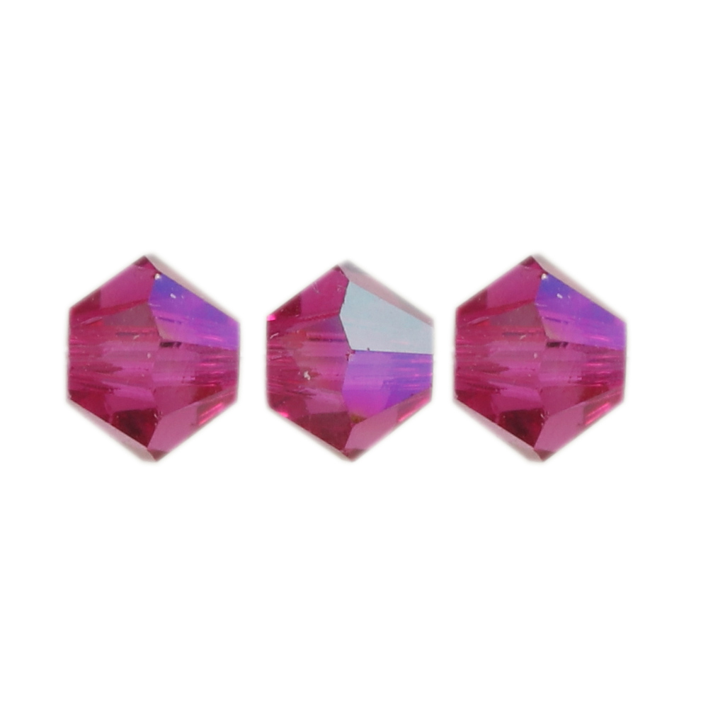 bicone preciosa fuchsia glitter 4mm | 40pc