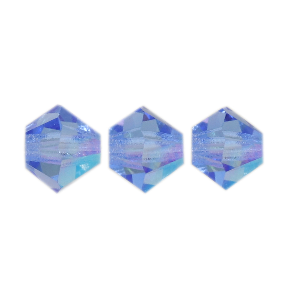 bicone preciosa sapphire glitter 4mm | 40pc