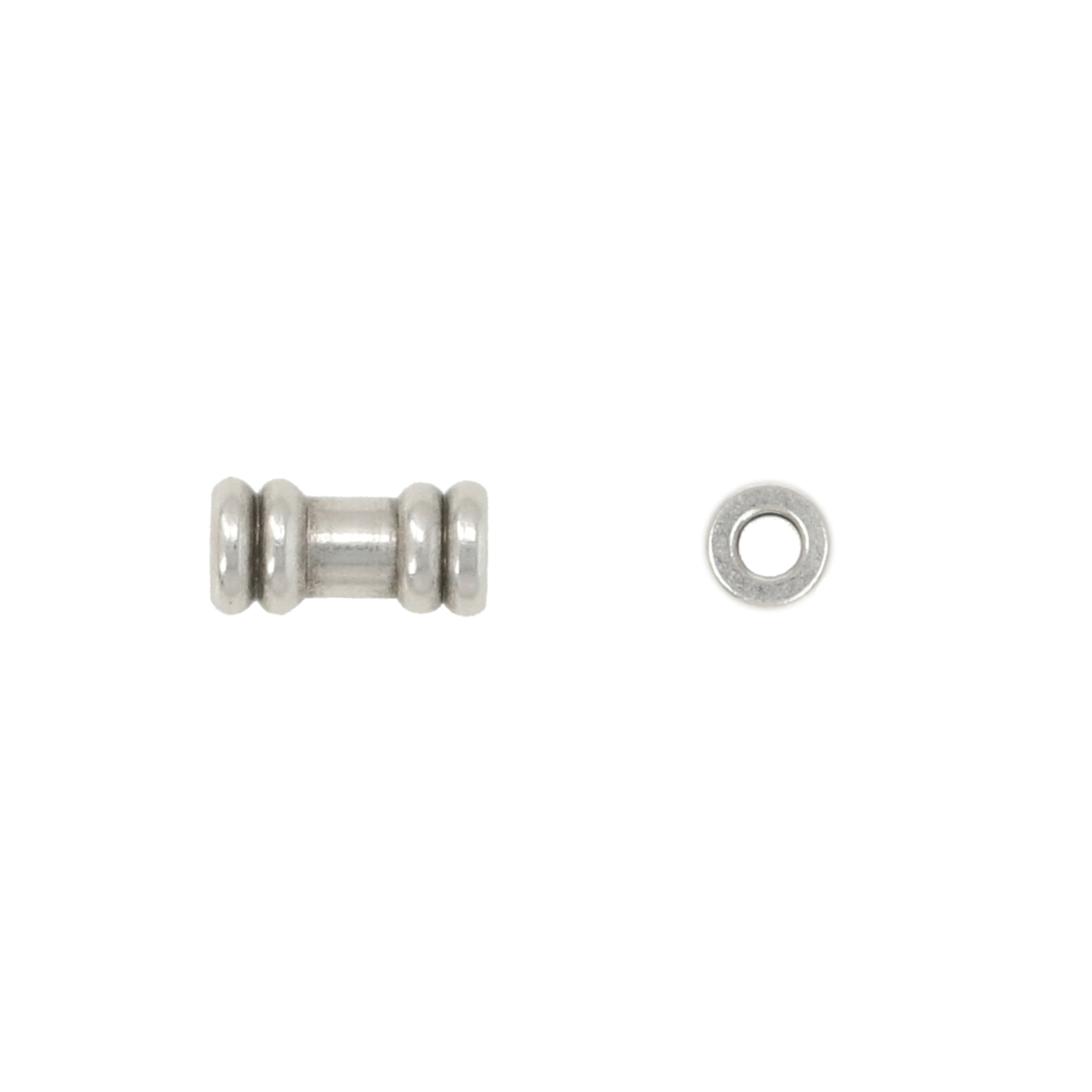 antique silver plated beaded tube spacer 6x3mm | 10pc