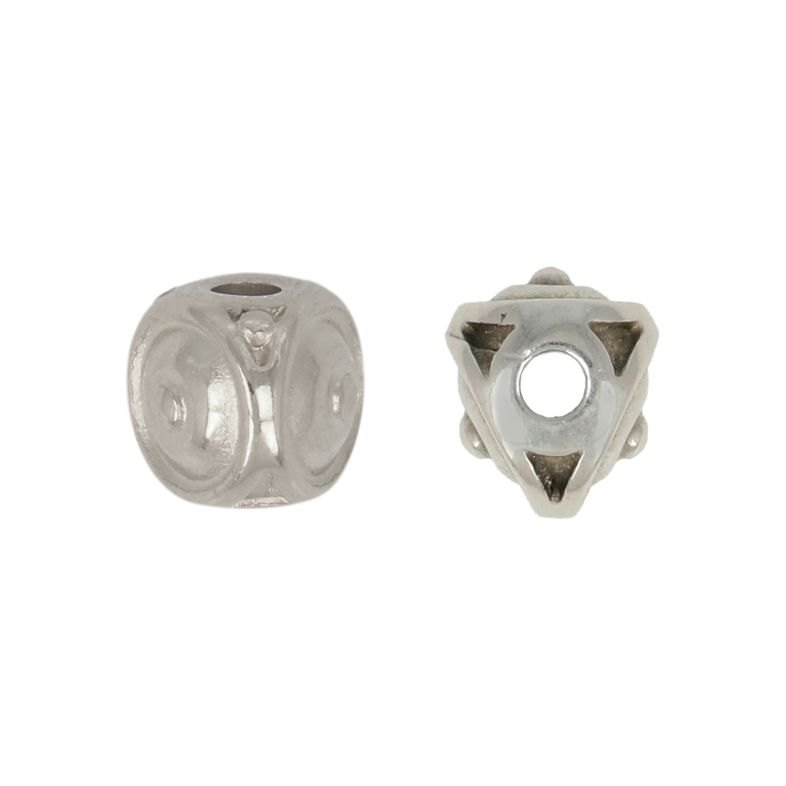 antique silver plated beaded pyramid spacer 7mm | 8pc