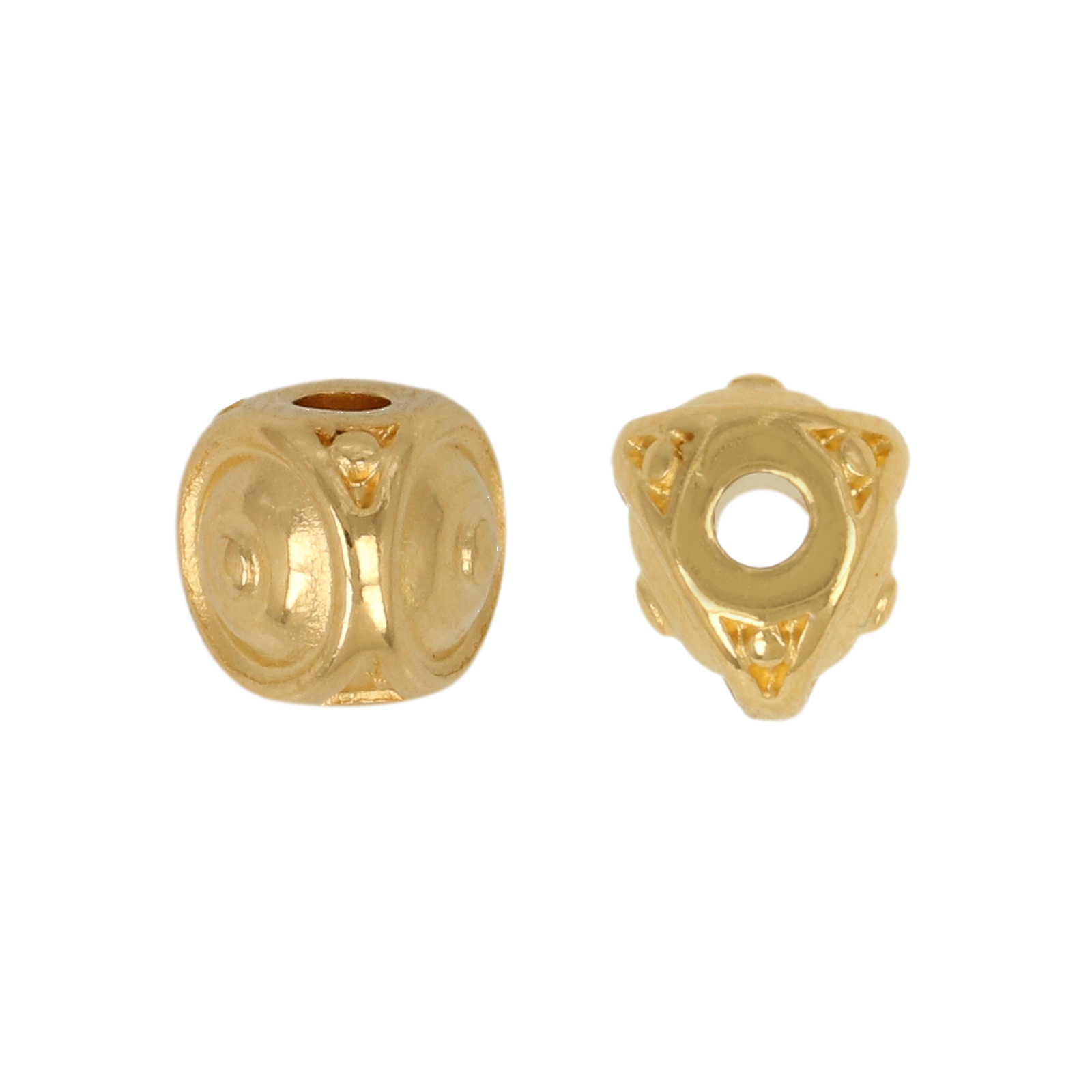 gold plated beaded pyramid spacer 7mm | 4pc