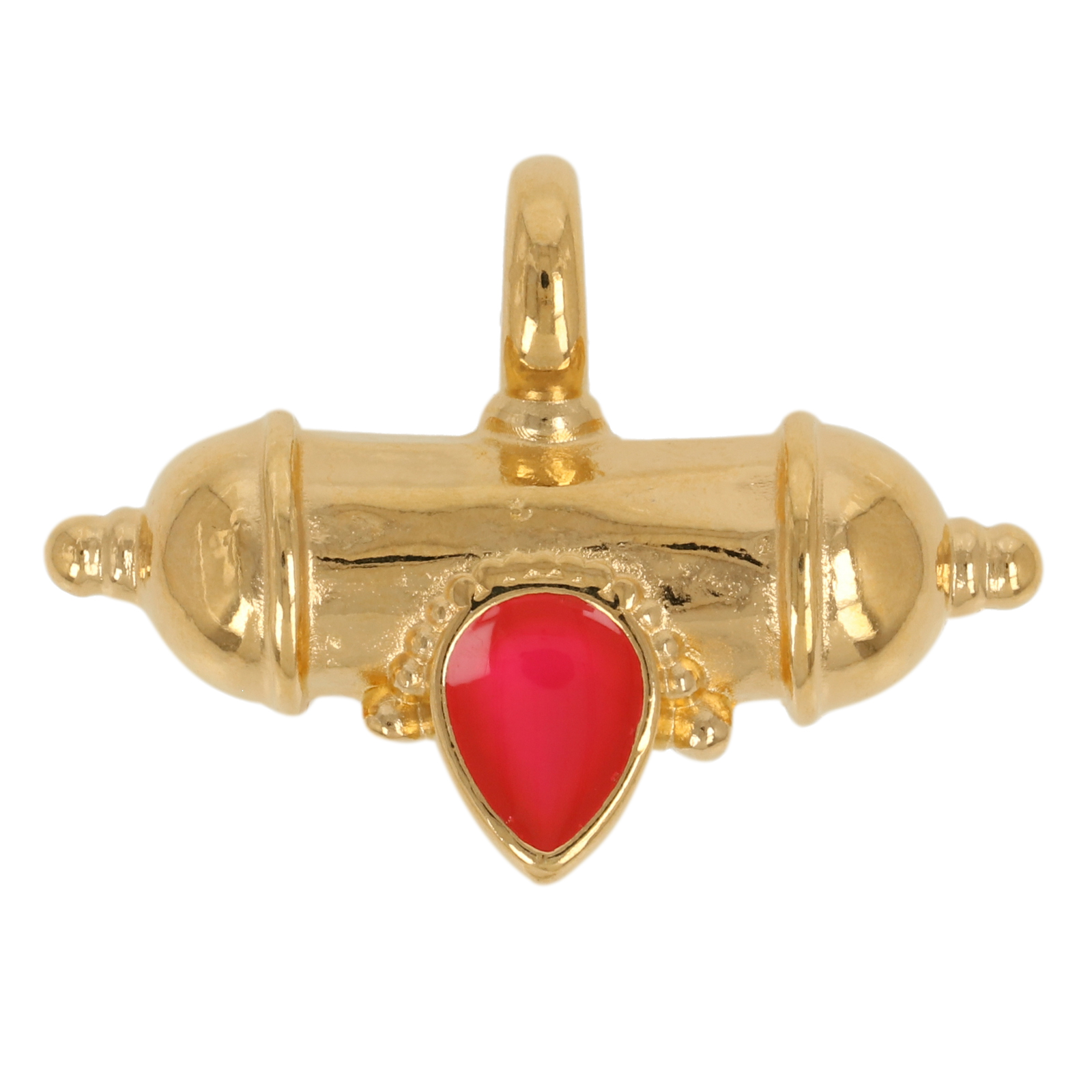 gold plated enameled talisman pendant 32x14mm | 1pc