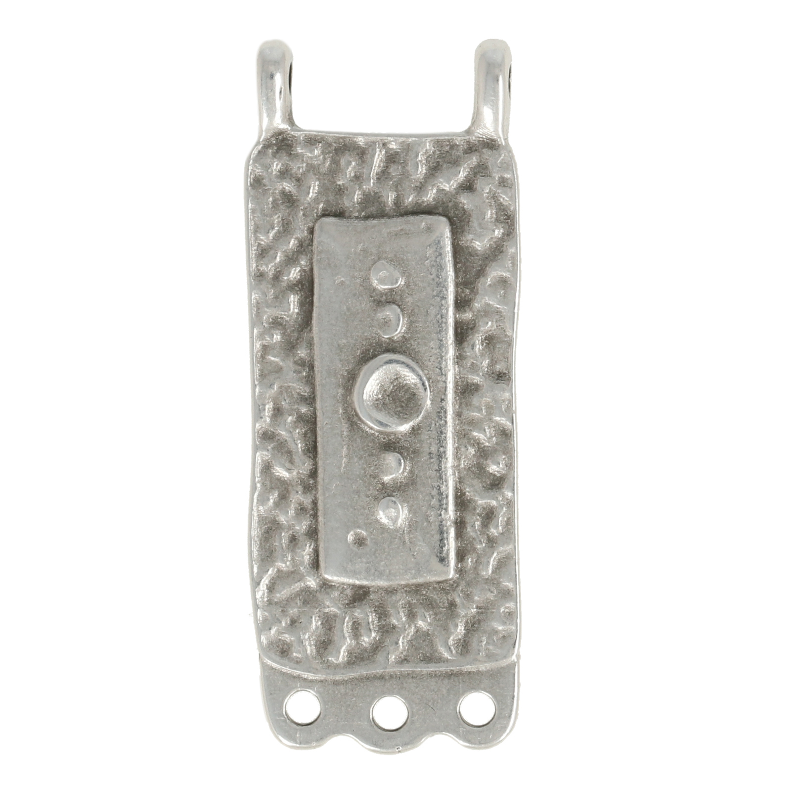 antique silver plated rectangle pendant 28x13mm | 1pc
