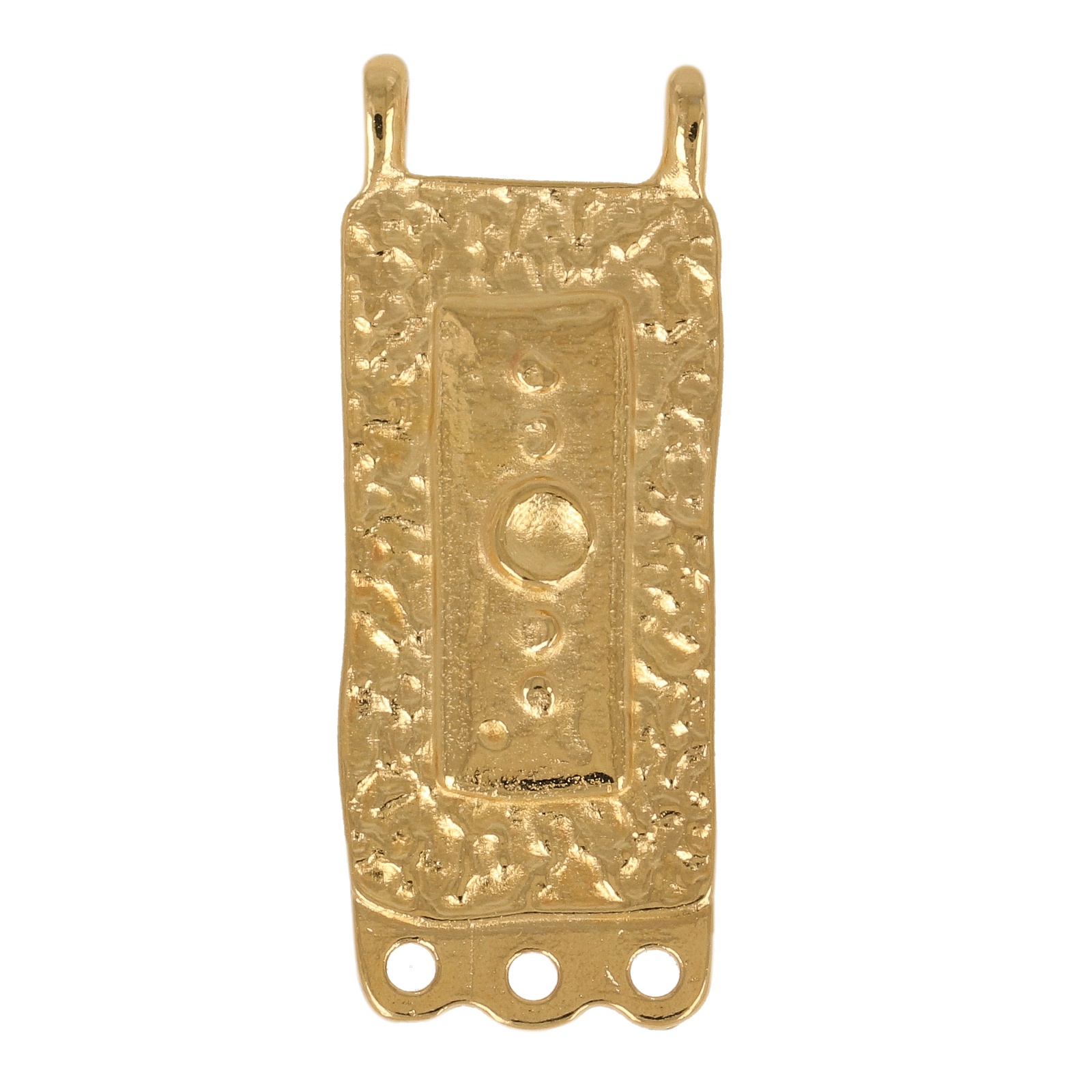 gold plated rectangle pendant 28x13mm | 1pc