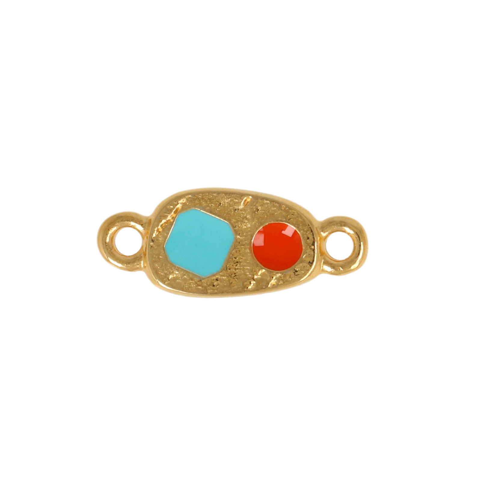 gold plated enameled organic connector 16x7mm | 2pc