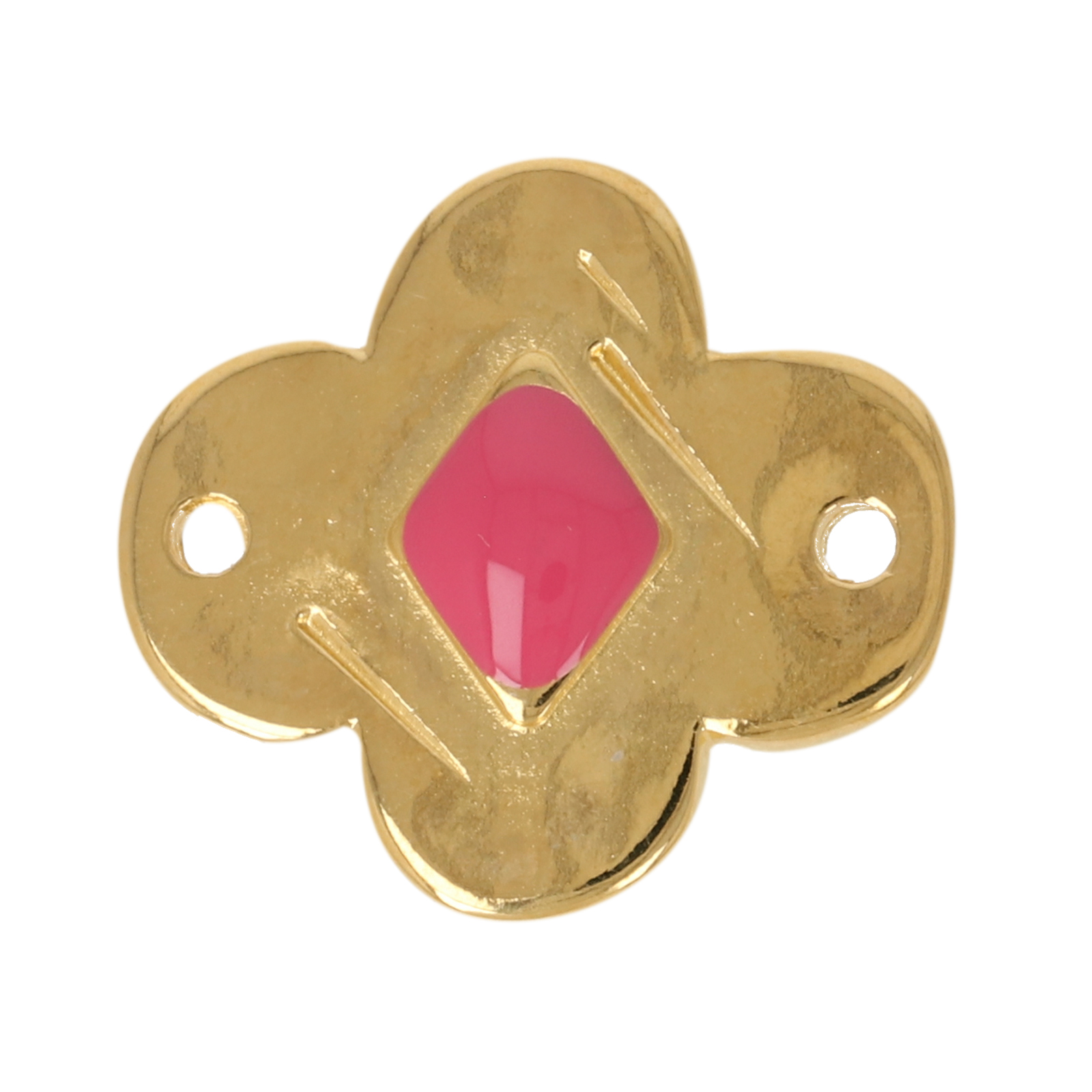 gold plated enameled flower 20x18mm | 1pc