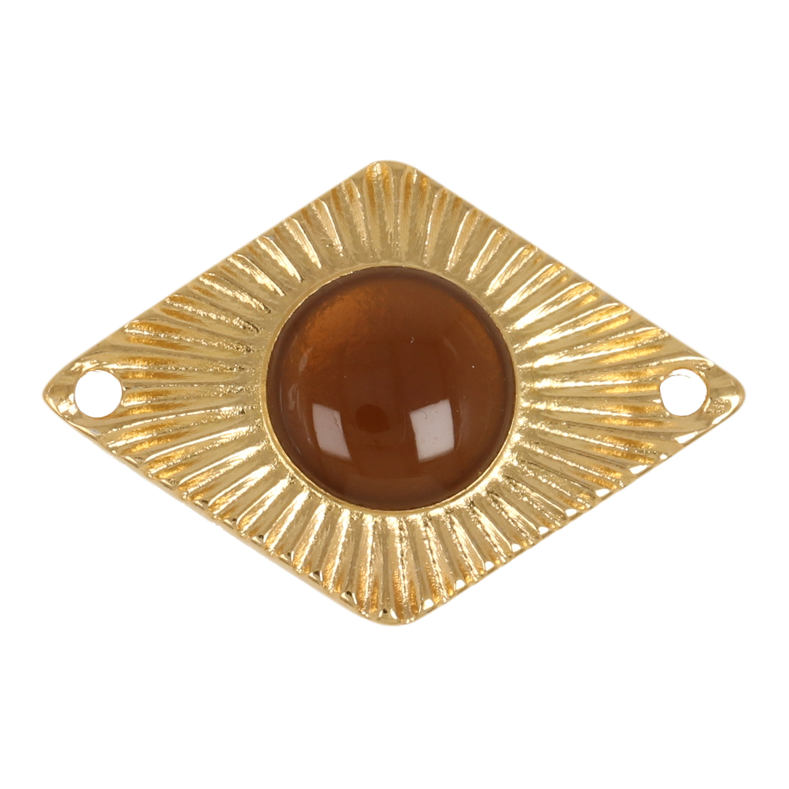 gold plated enameled rhombus 25x17mm | 1pc
