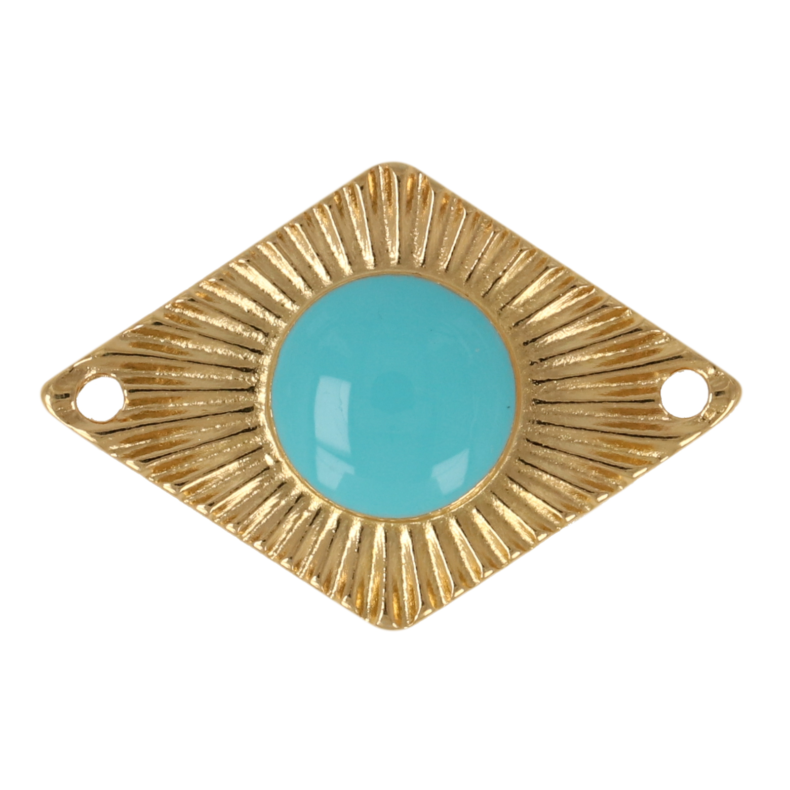 gold plated enameled rhombus 25x17mm | 1pc