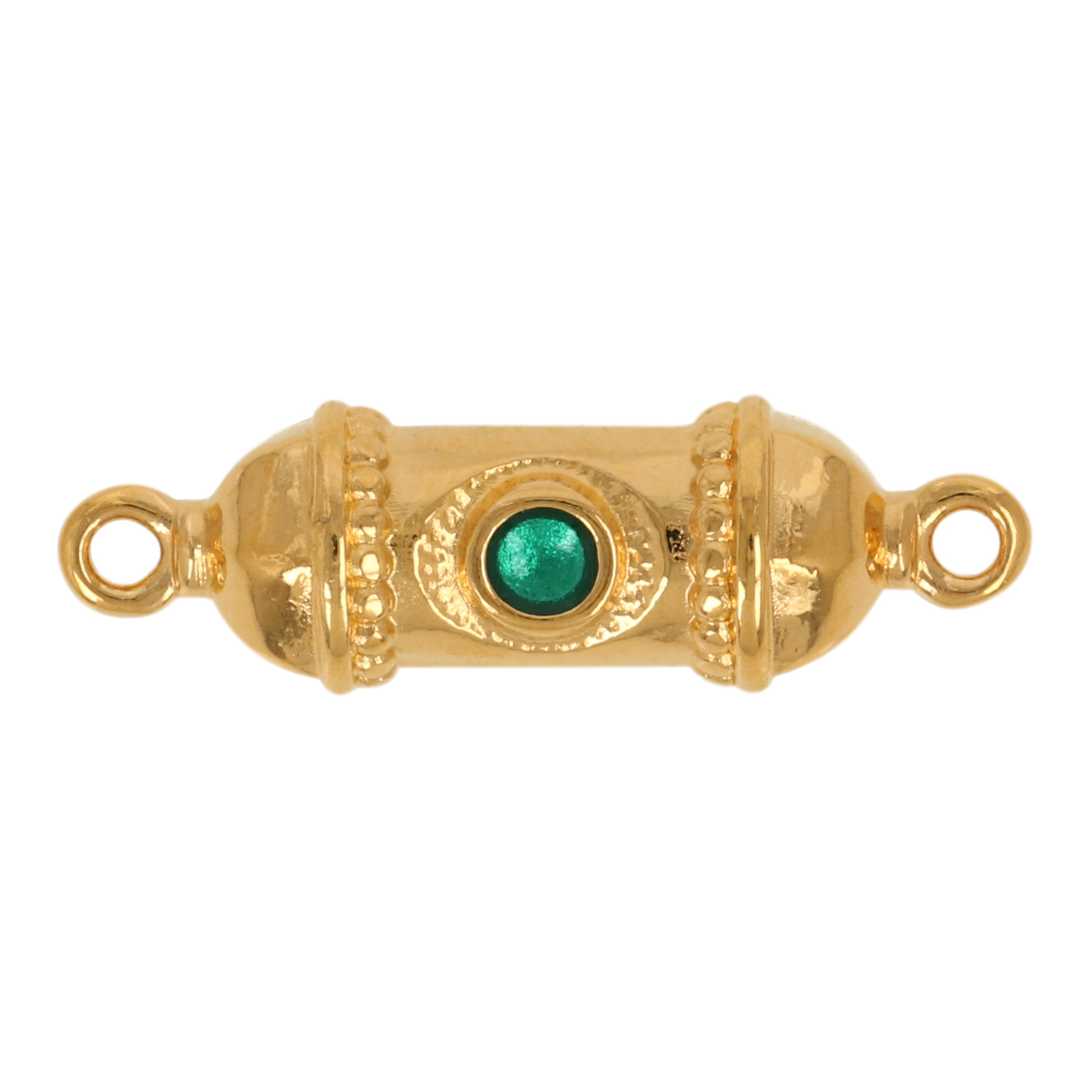 gold plated enameled talisman 26x8mm | 1pc