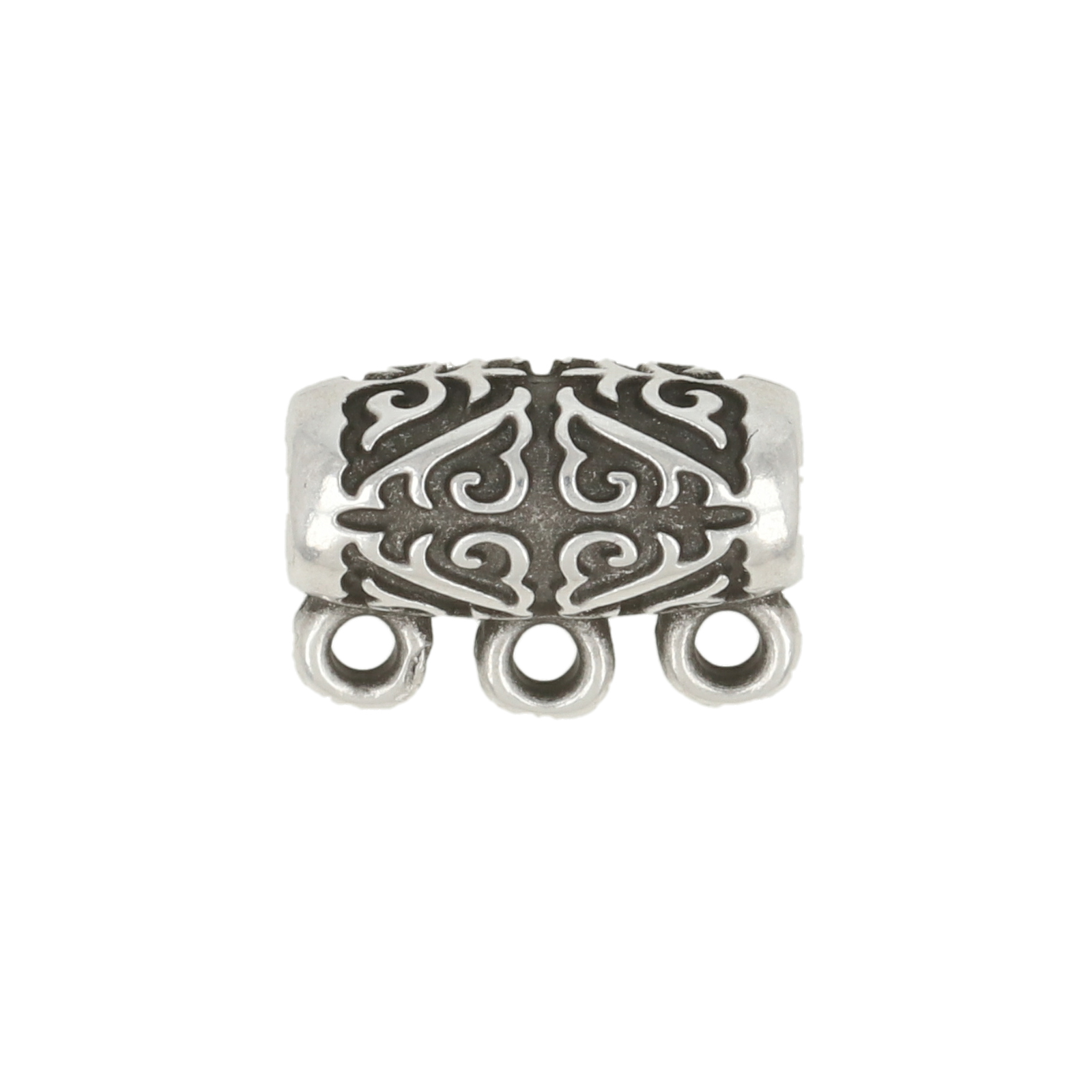 antique silver plated roundelle bail 13x10mm | 2pc