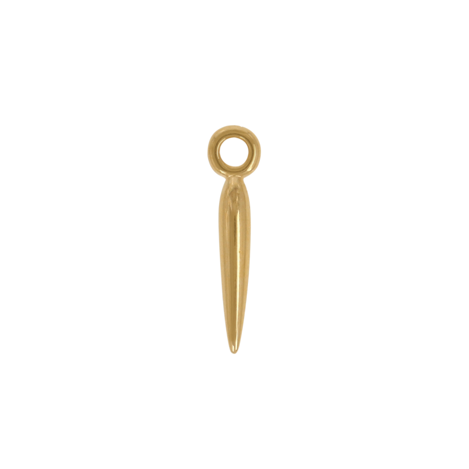 gold plated spike charm 16x2mm | 4pc