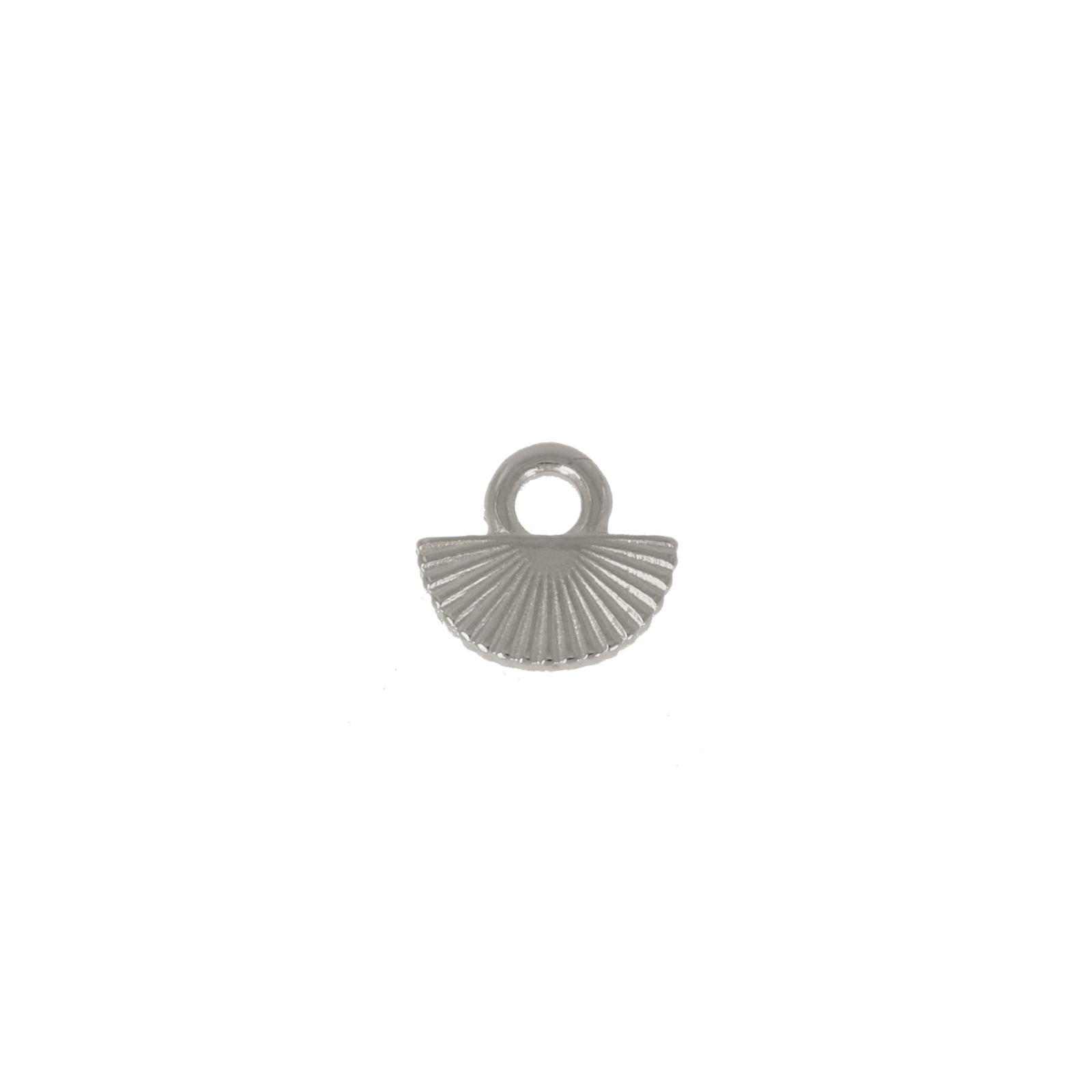 antique silver plated fan charm 8x4mm | 4pc