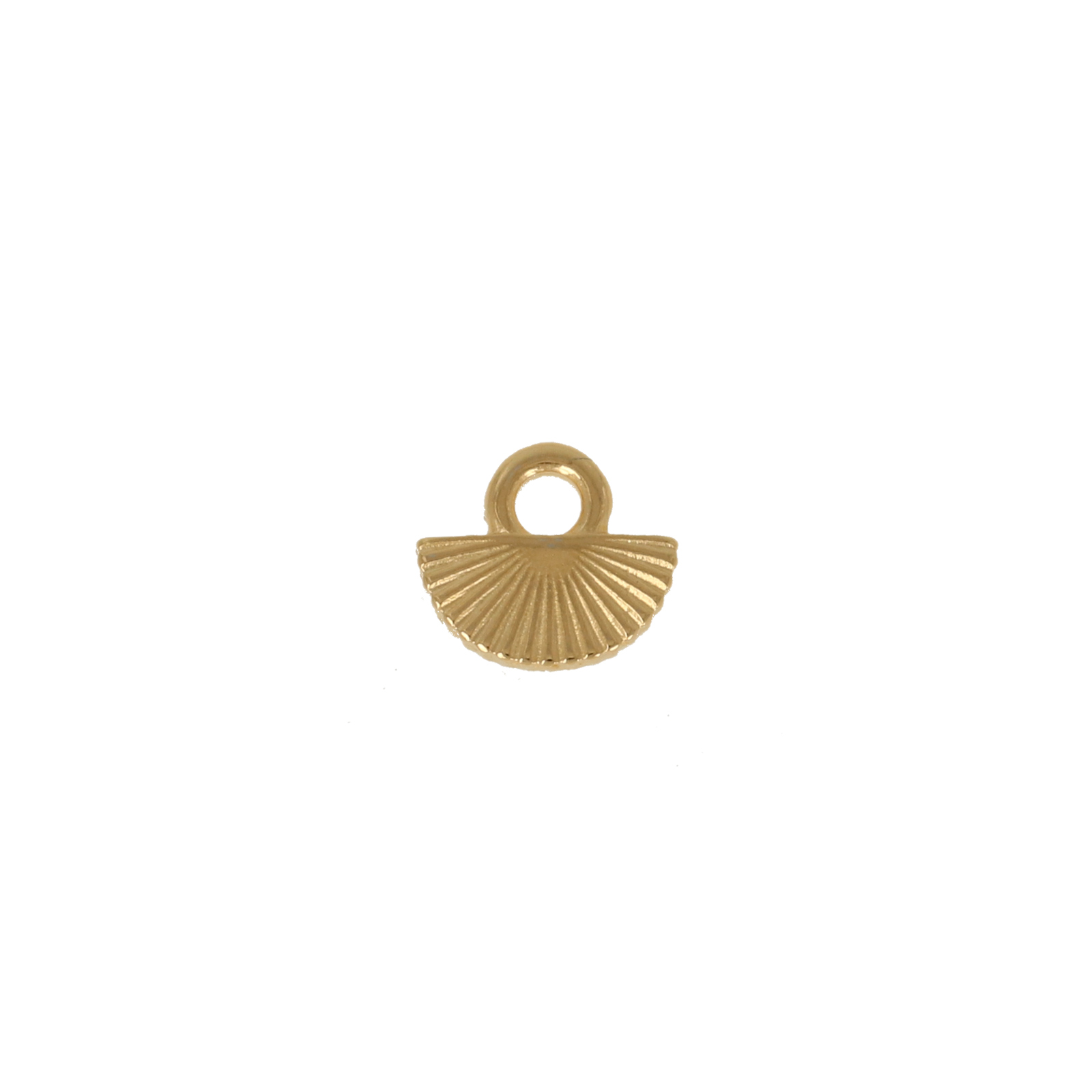 gold plated fan charm 8x4mm | 4pc