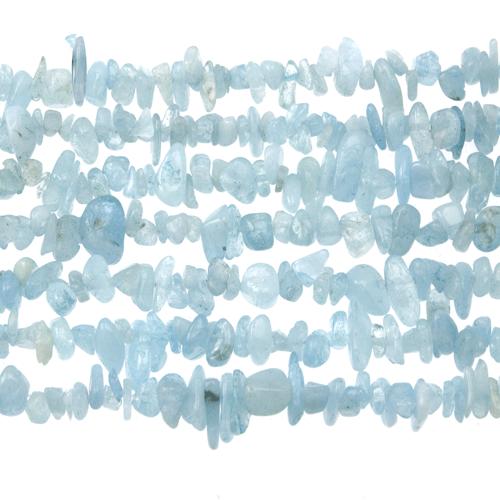 acquamarine chips 5-10mm | 32-inch strand approx.