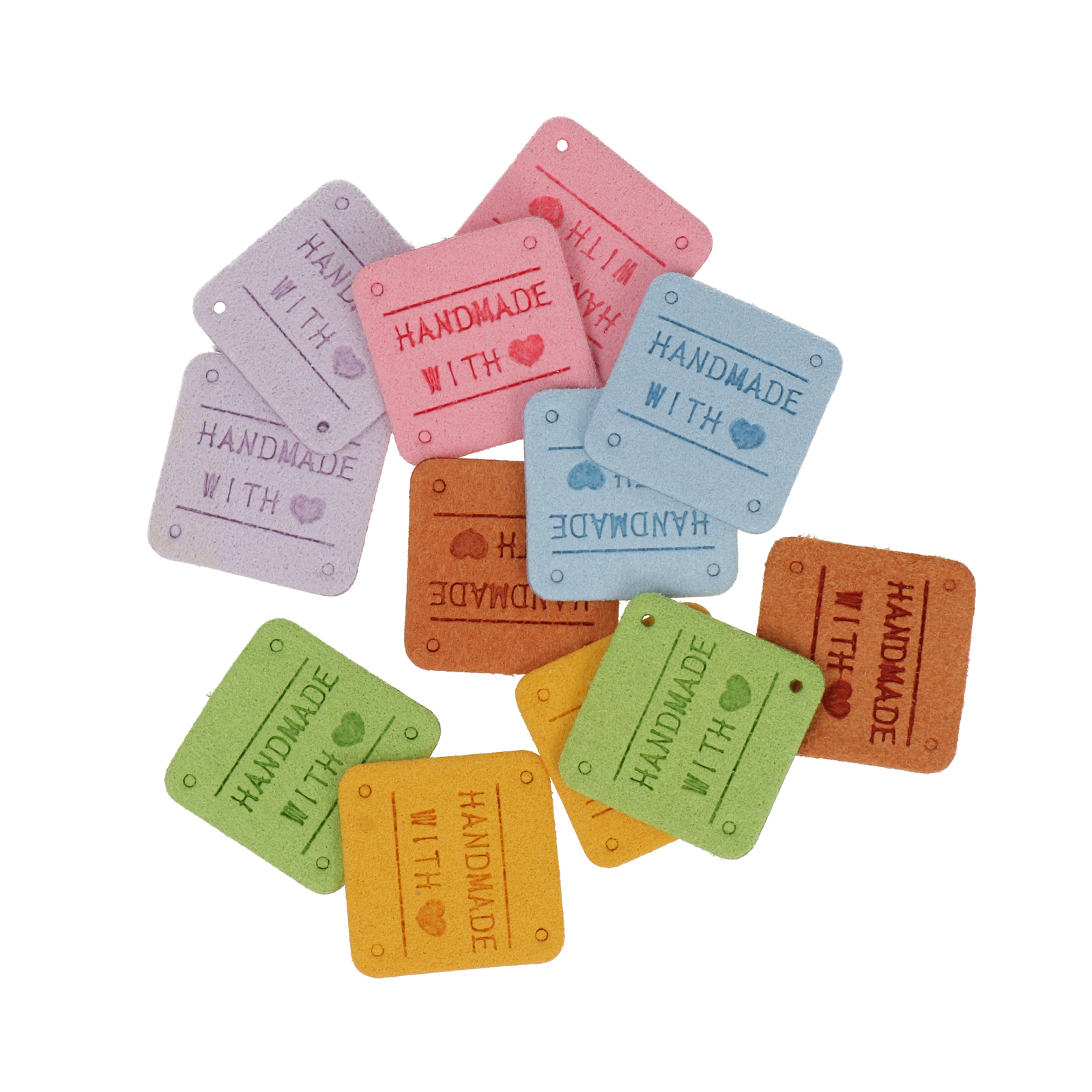 handmade mix color pu tags 2,5cm | 12pc