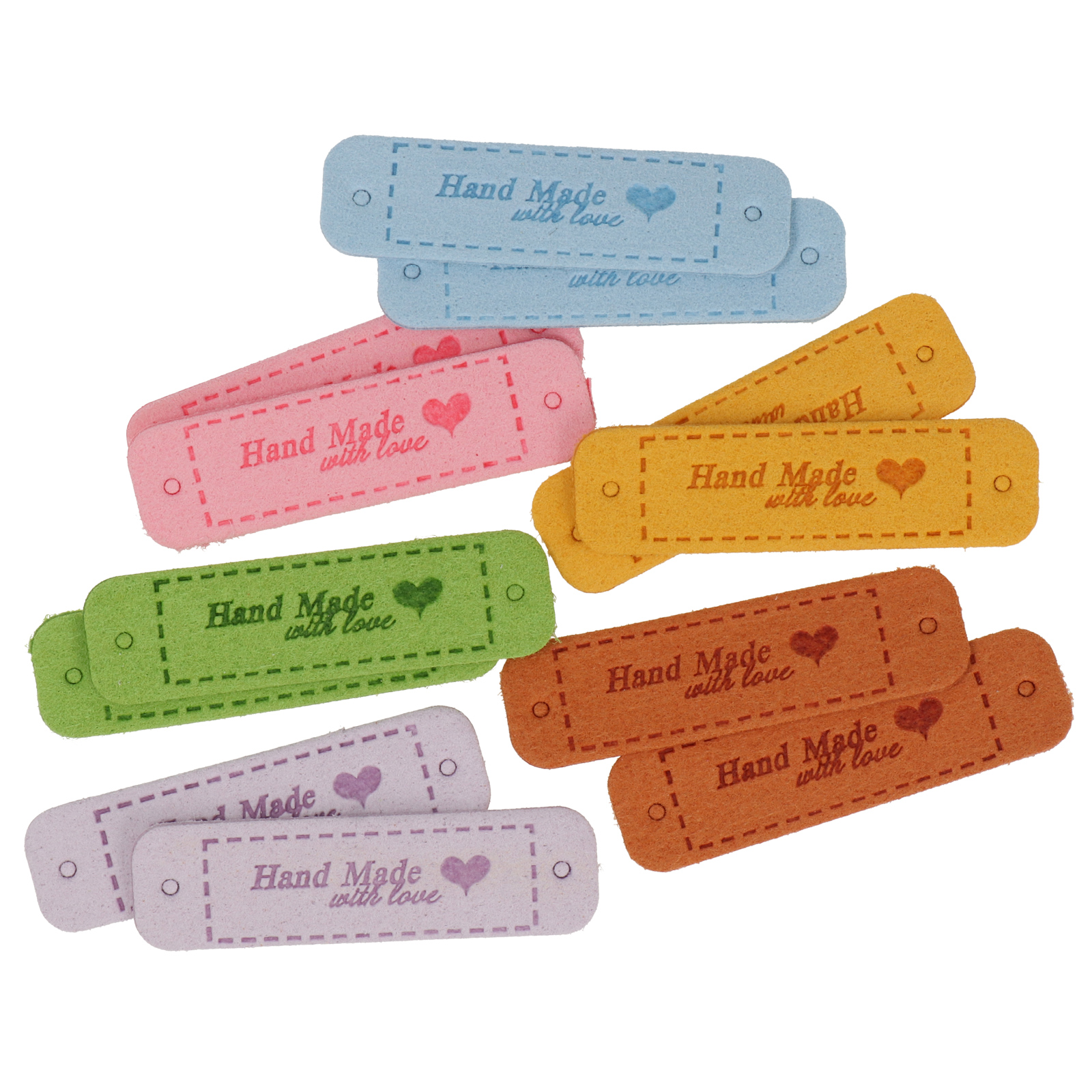 handmade mix color pu tags 5,5x1,5cm | 12pc