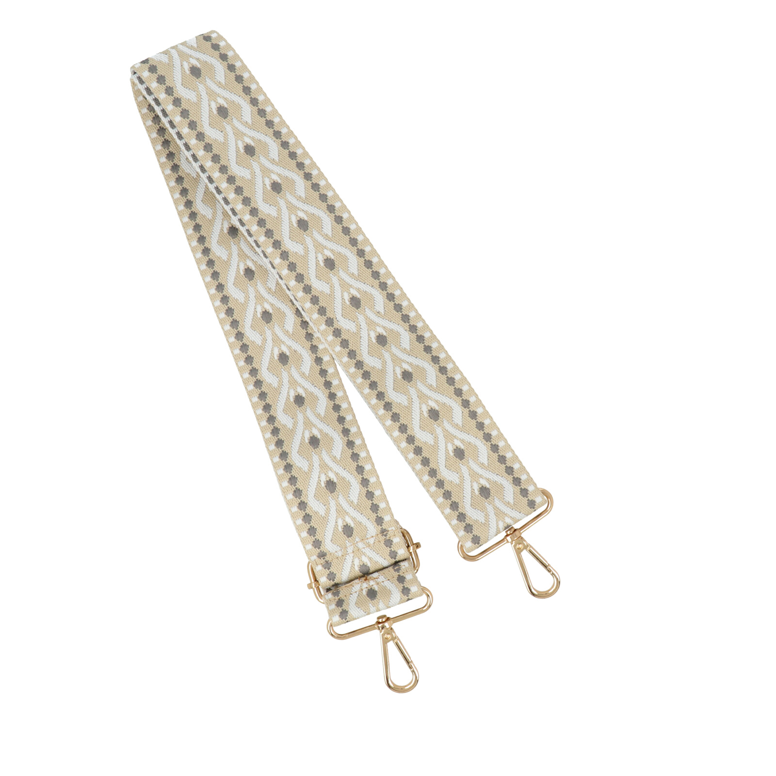 anthemion ecrù shoulder strap with gold snap hook 5cm wide - 140cm adjustable | 1pc