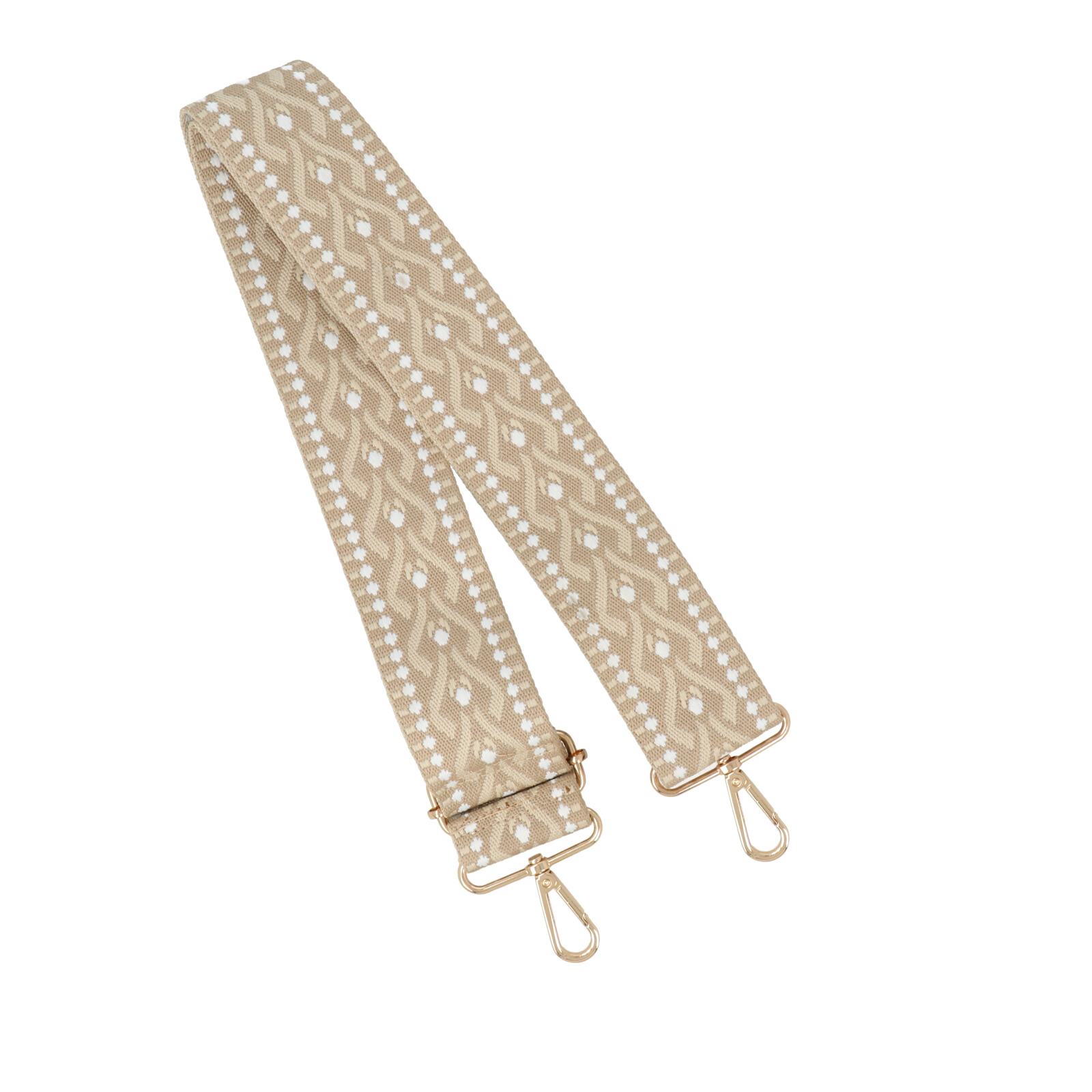 anthemion beige shoulder strap with gold snap hook 5cm wide - 140cm adjustable | 1pc