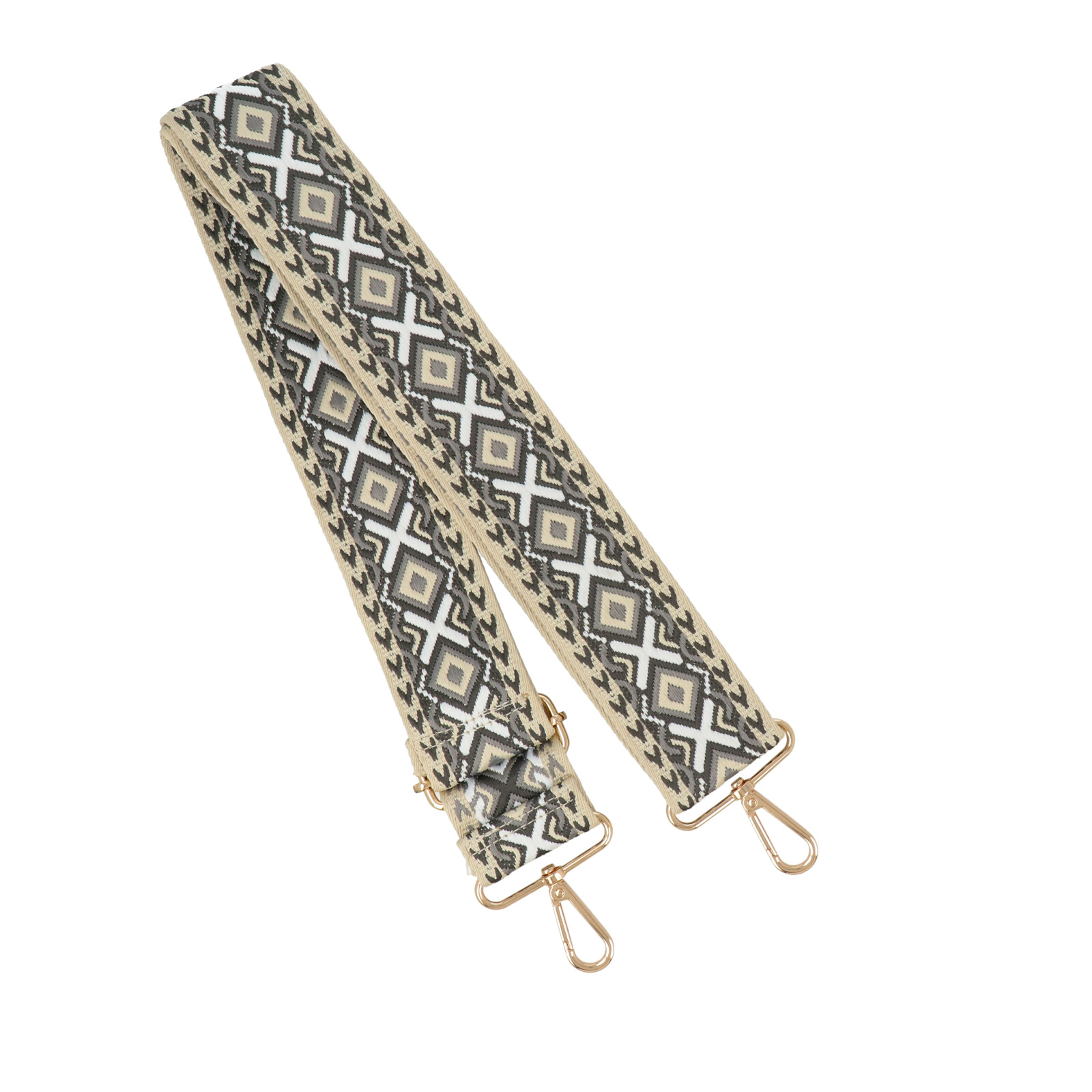 chevron grey shoulder strap with gold snap hook 5cm wide - 140cm adjustable | 1pc