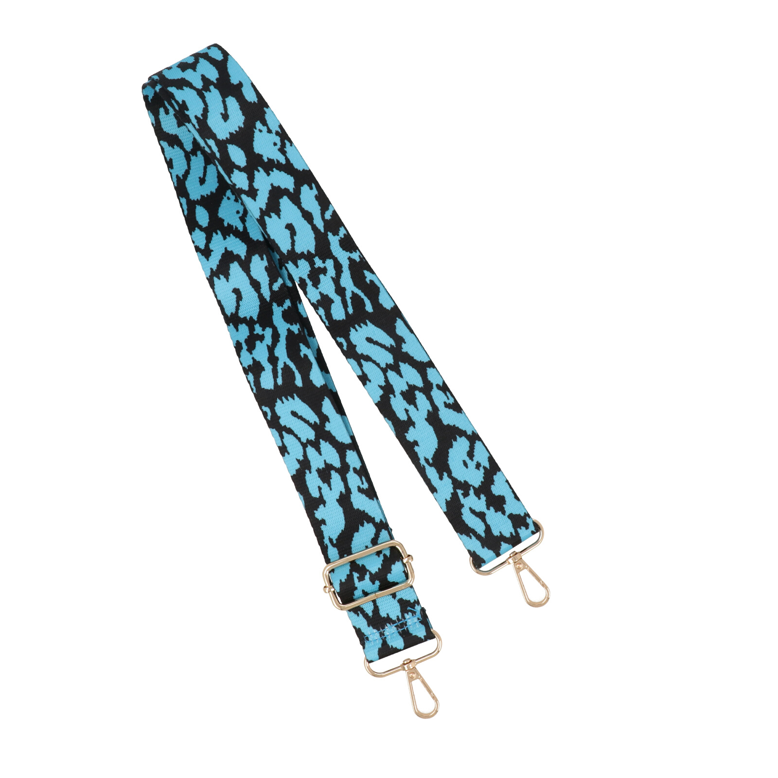 animalier sky blue shoulder strap with gold snap hook 4cm wide - 140cm adjustable | 1pc