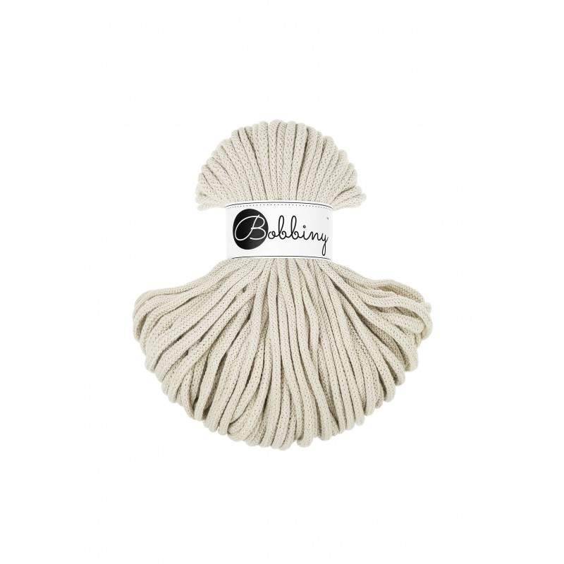 bobbiny premium braided cord - cashmere beige 5mm - 50mt | 1pc