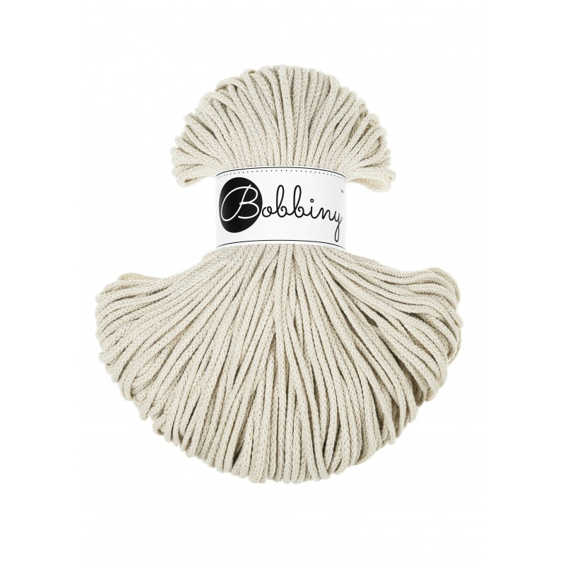 bobbiny junior braided cord - cashmere beige 3mm - 100mt | 1pc