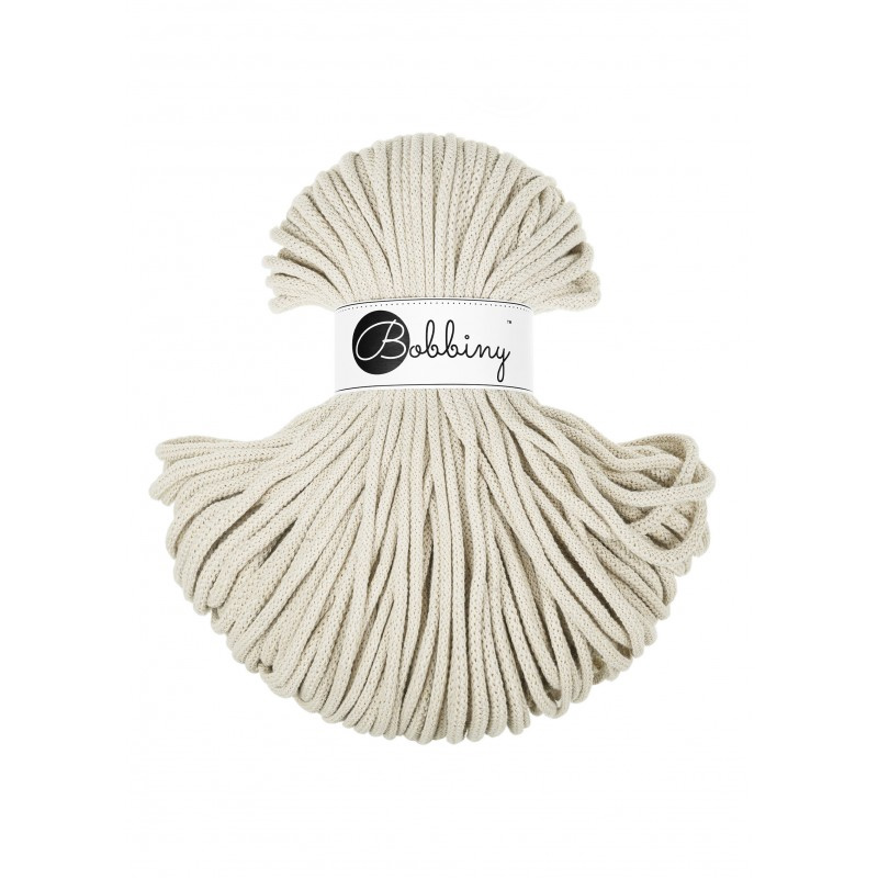 bobbiny premium braided cord - cashmere beige 5mm - 100mt | 1pc
