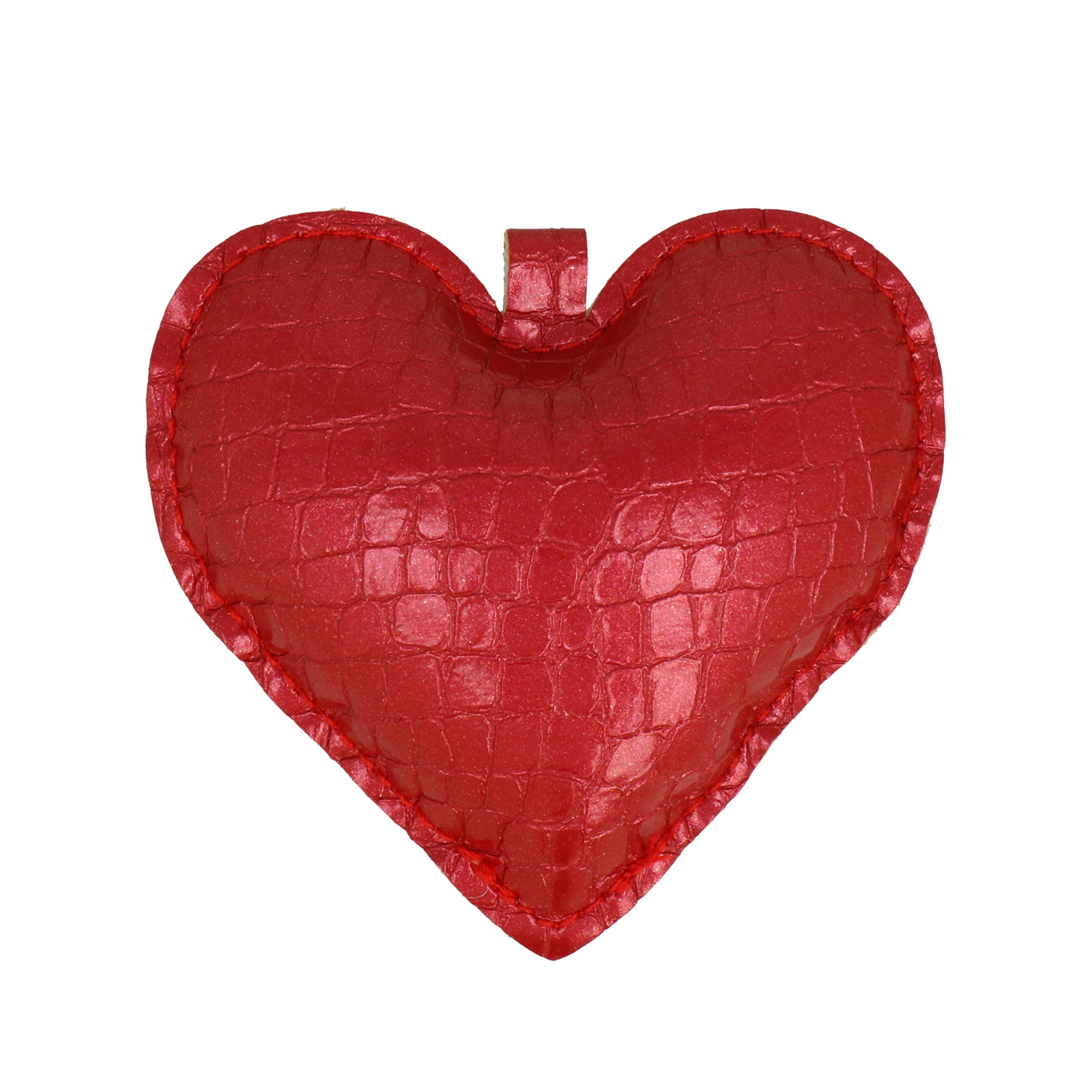bag charm aus kunstleder - herz metallic rot 8cm | 1st