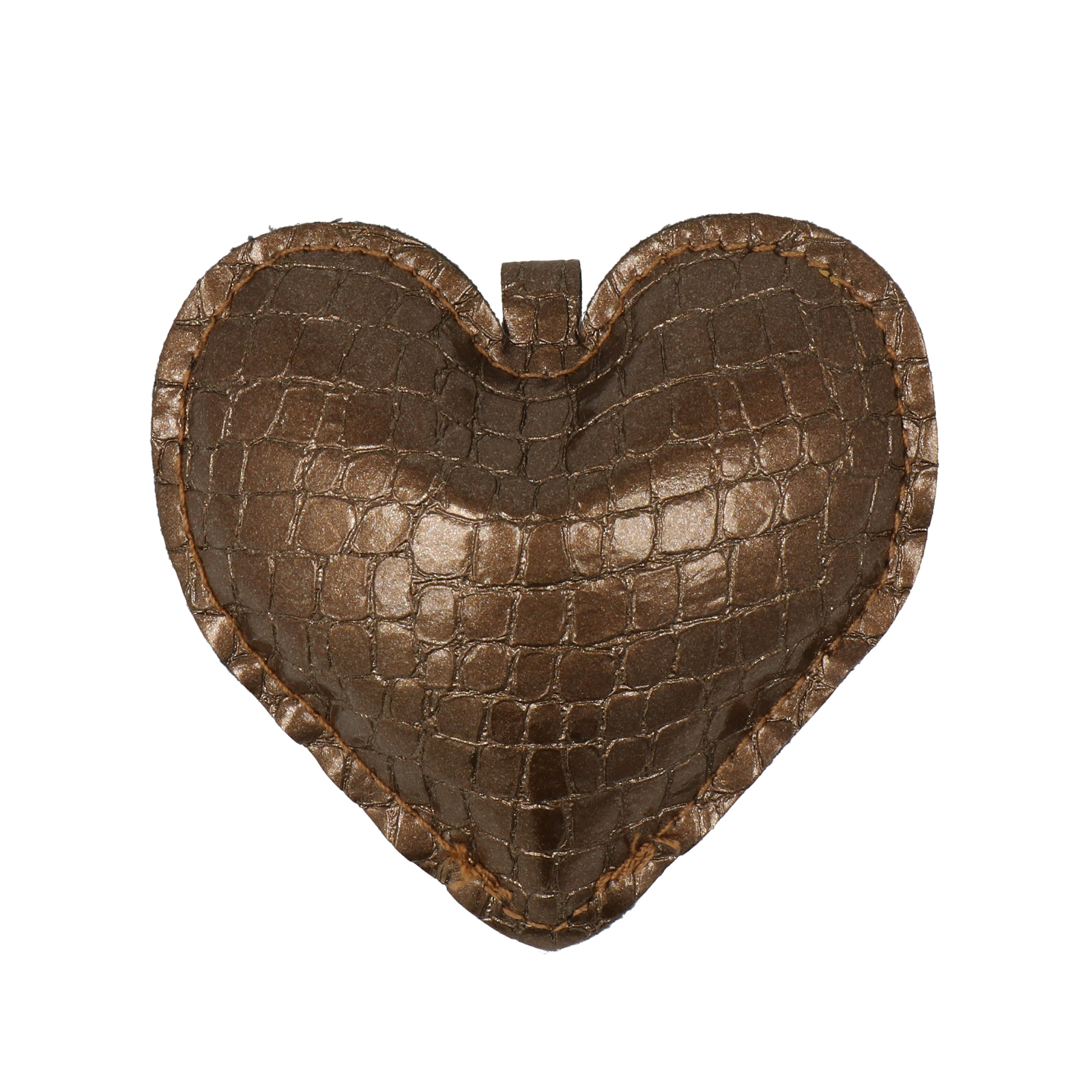 bag charm aus kunstleder - herz bronze 8cm | 1st