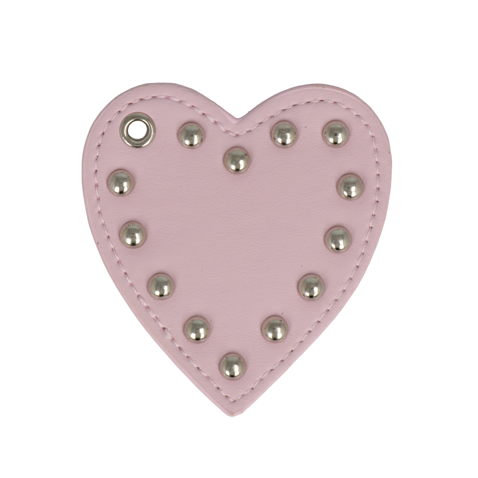 faux leather bag charm - heart pink 7x6cm | 1pc