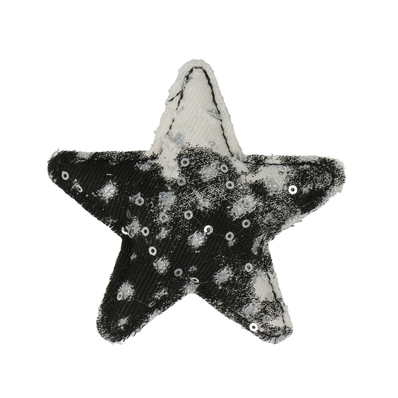 faux leather bag charm - star black jeans stonewashed 9cm | 1pc