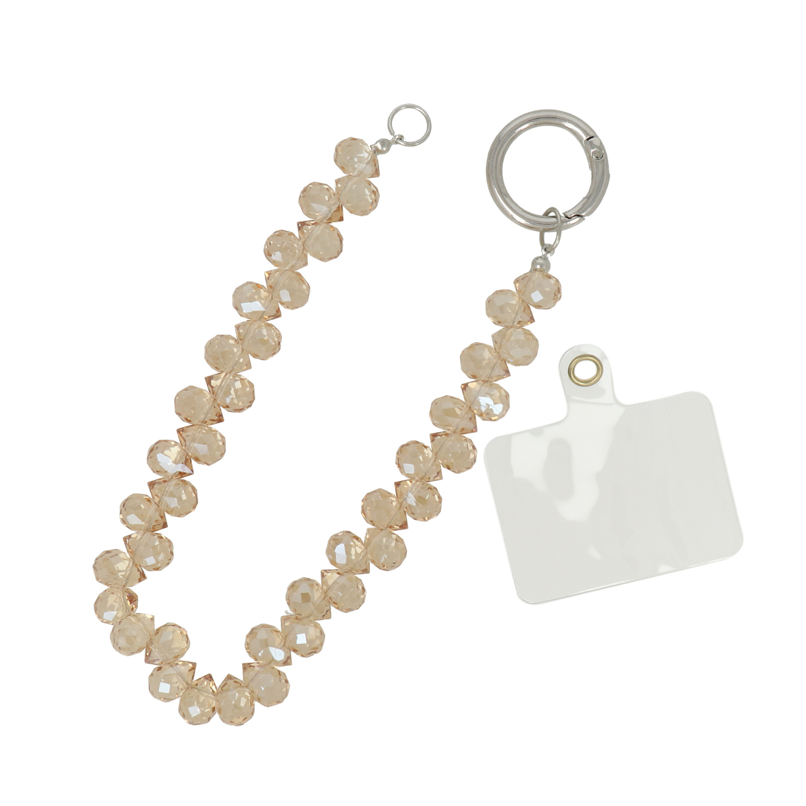 beaded bag charm - briolette champagne 15cm | 1pc