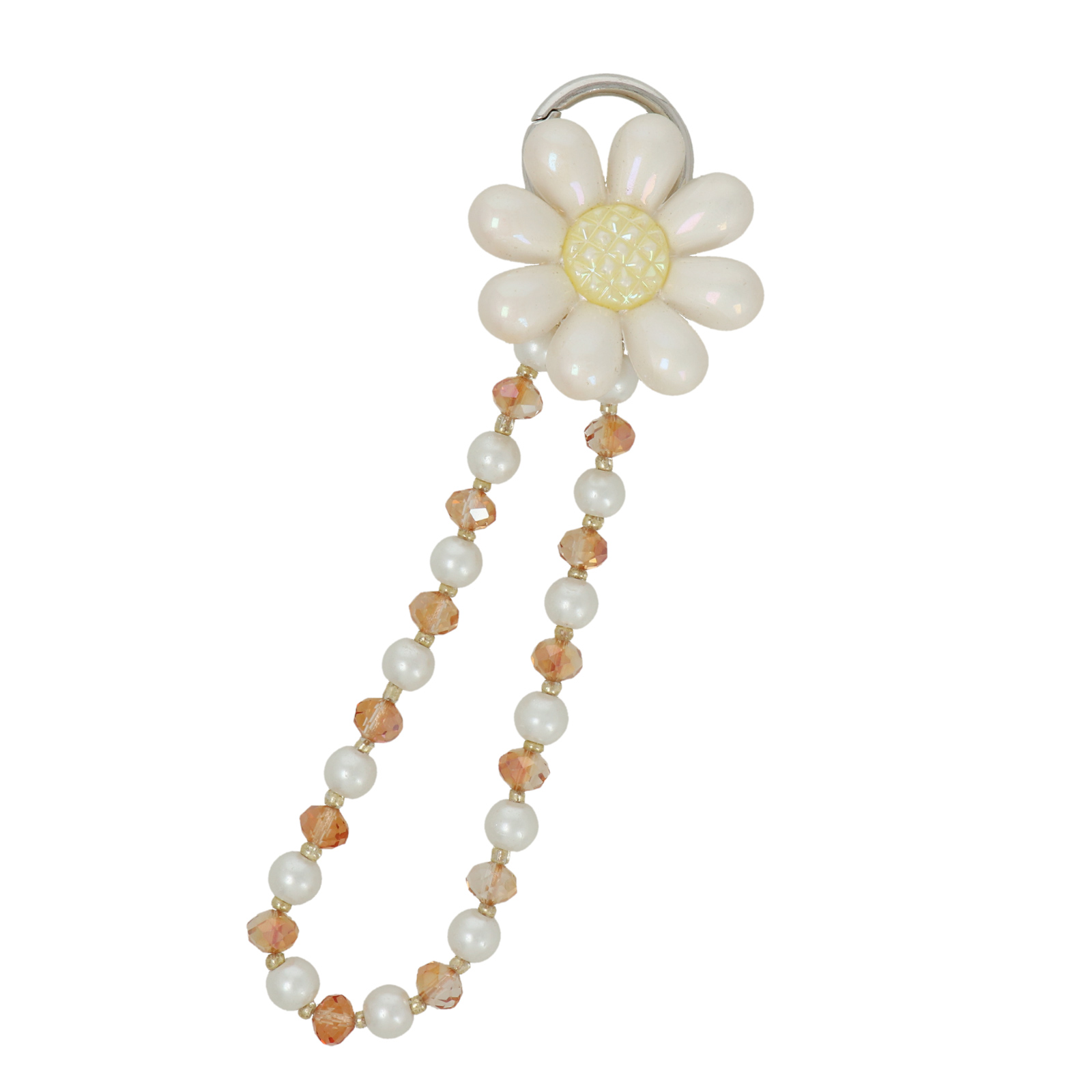 beaded bag charm - daisy 15cm | 1pc
