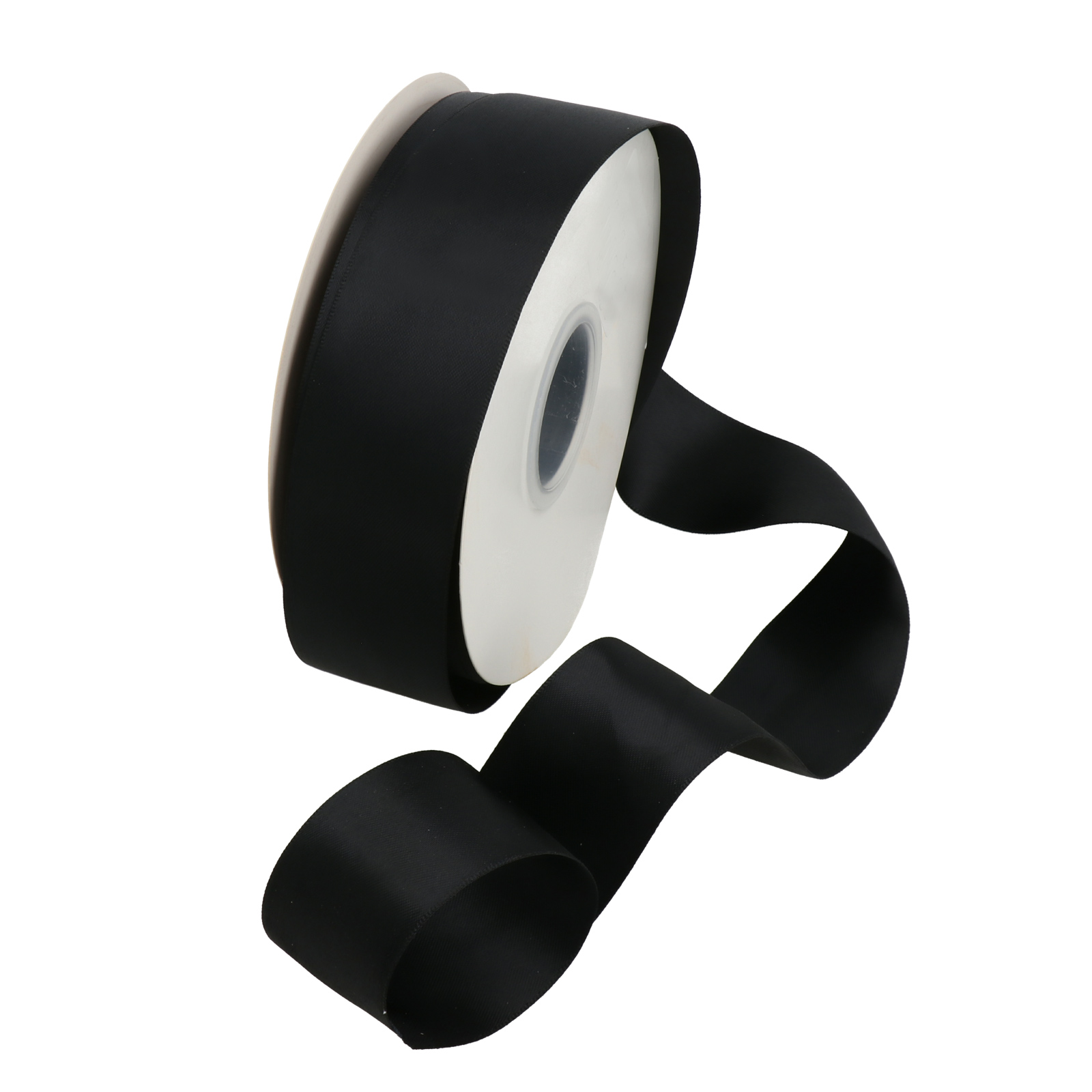 satin ribbon hobbybag - black 40mm - 45,7mt | 1pc