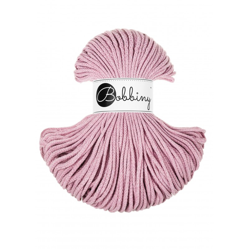 bobbiny junior braided cord - dusty rose 3mm - 100mt | 1pc