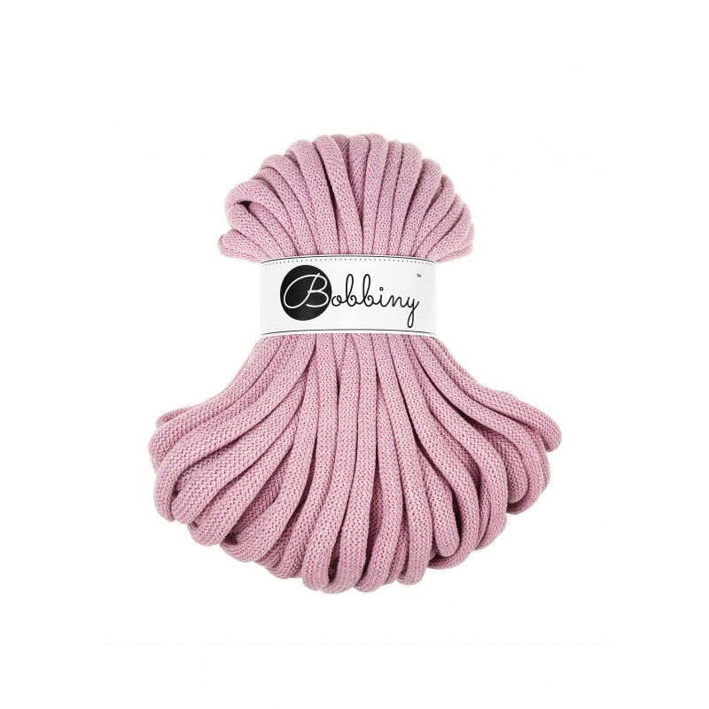 bobbiny jumbo braided cord - dusty rose 9mm - 30mt | 1pc
