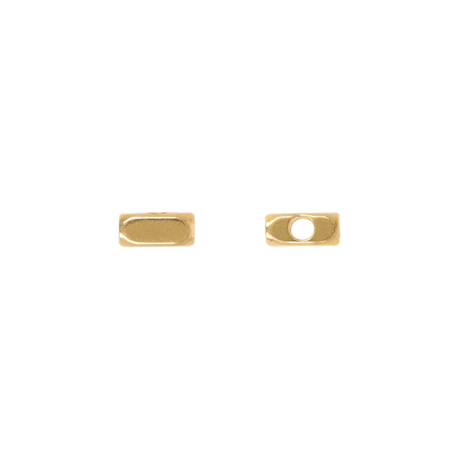 gold cutted rectangle bead 4,5x2mm - hole 1,5mm | 16pc