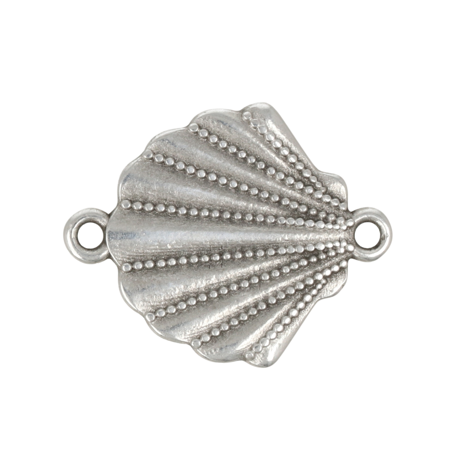 antique silver plated shell link 22x8mm | 2pc