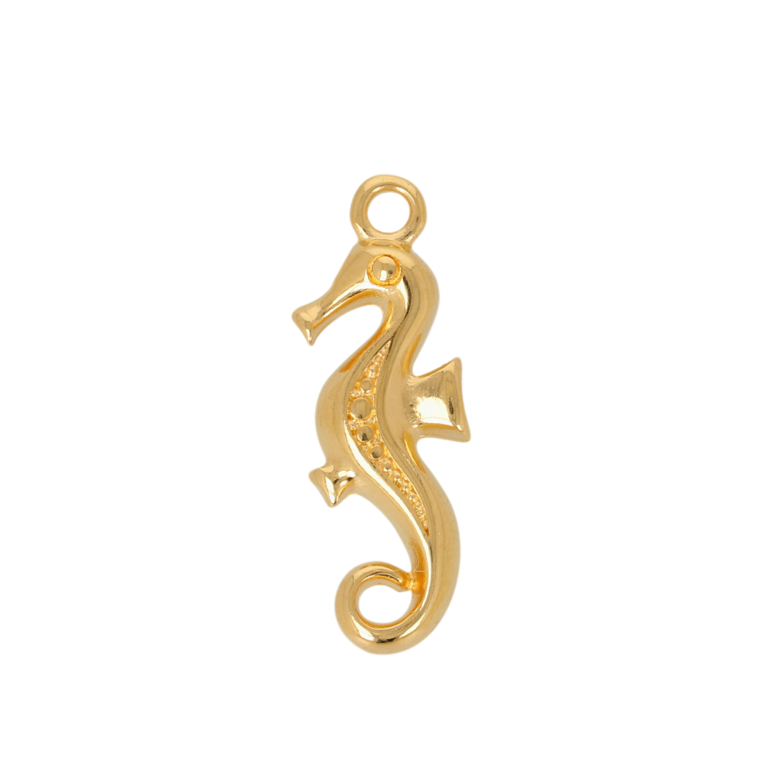 gold plated seahorse charm 24x8mm | 1pc