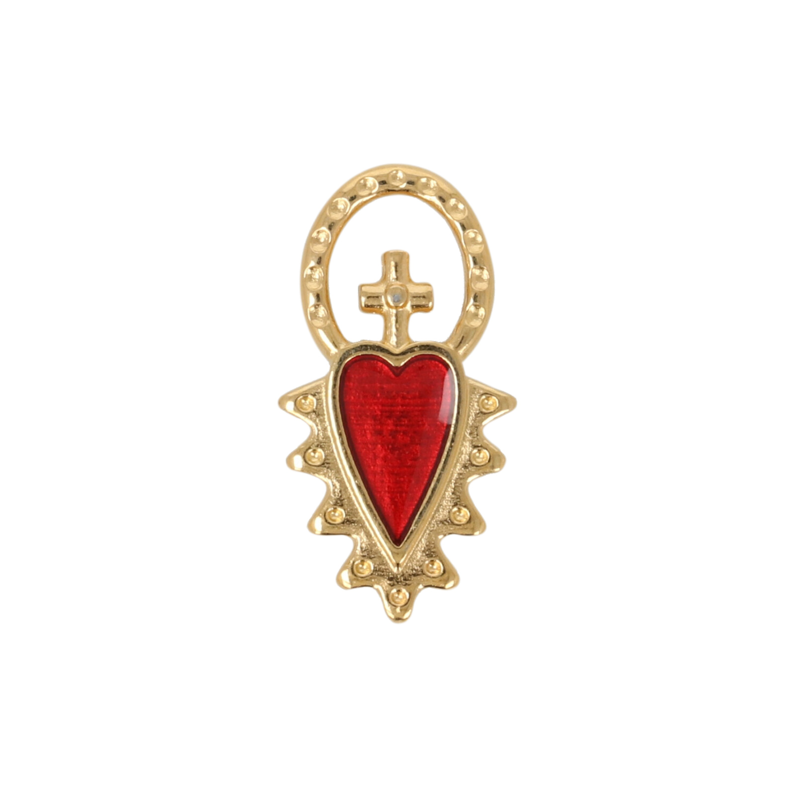 gold plated enameled milagro charm 17x9mm | 2pc